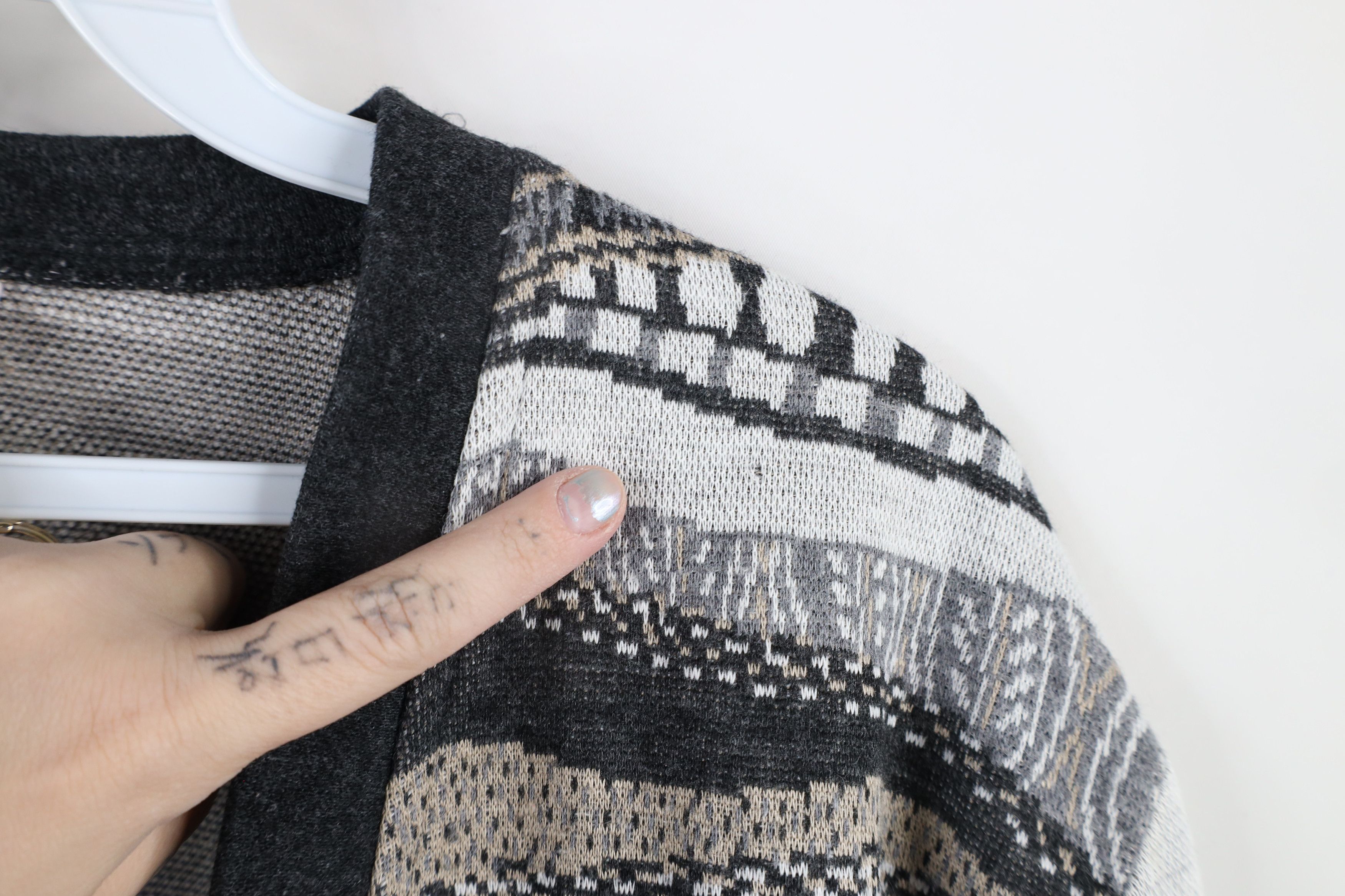 Vintage Vintage 90s Streetwear Knit Open Front Cardigan Sweater USA Size XL / US 12-14 / IT 48-50 - 6 Thumbnail