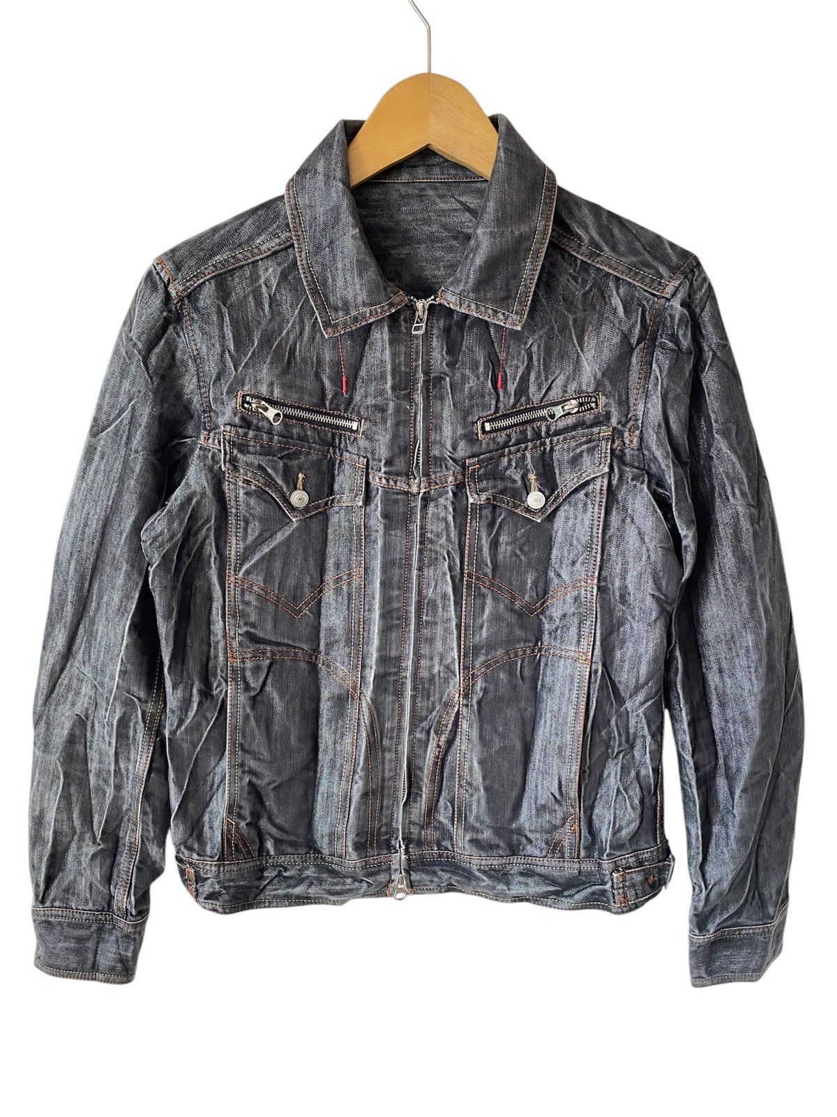 If Six Was Nine × Japanese Brand × semanticdesign Semantic Design Trucker Jacket Denim Distressed Size US M / EU 48-50 / 2 - 1 Thumbnail
