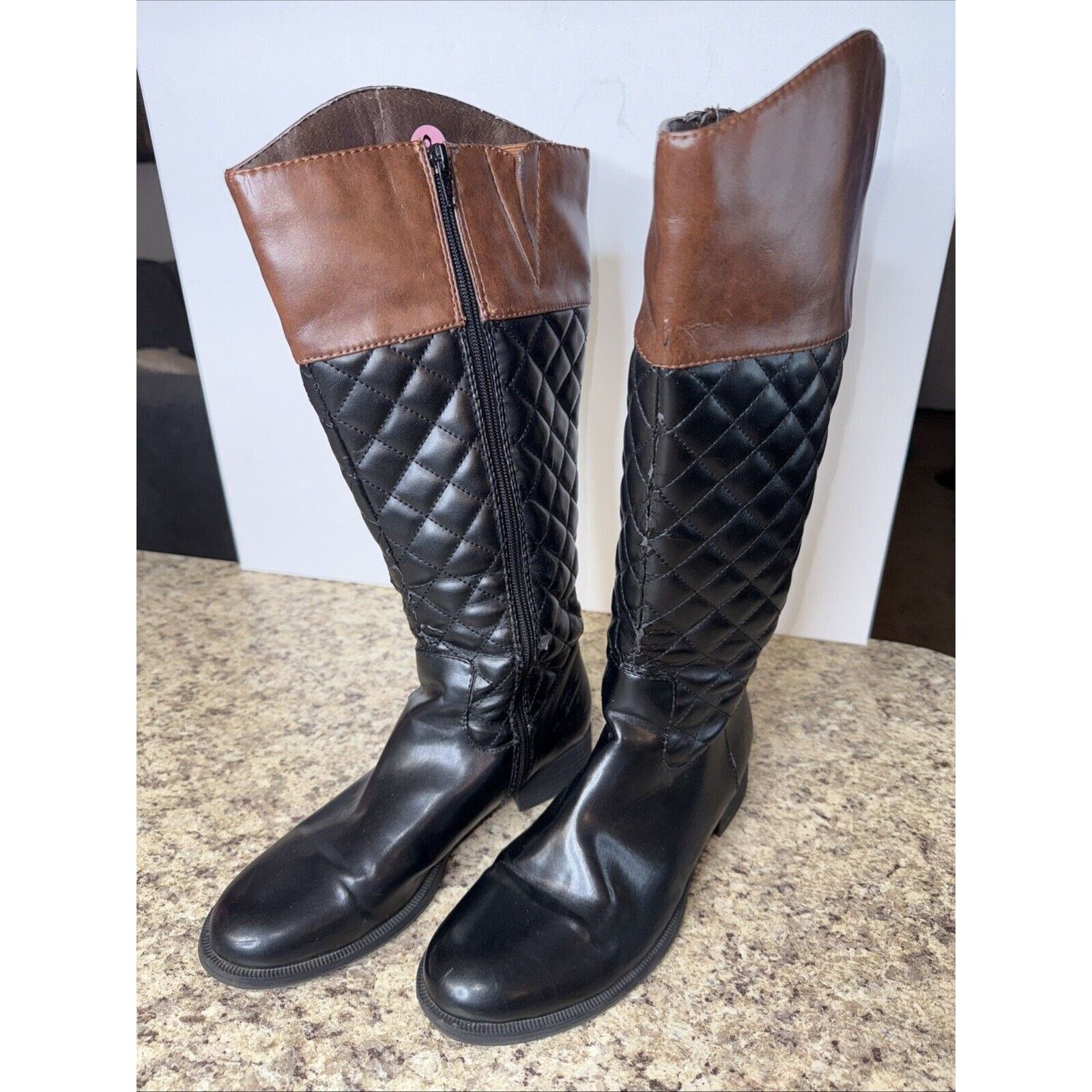 Apt. 9 Apt. 9 Tall Quilted Vegan Bristol Knee High Boots Women’s 9M Size US 9 / IT 39 - 1 Thumbnail