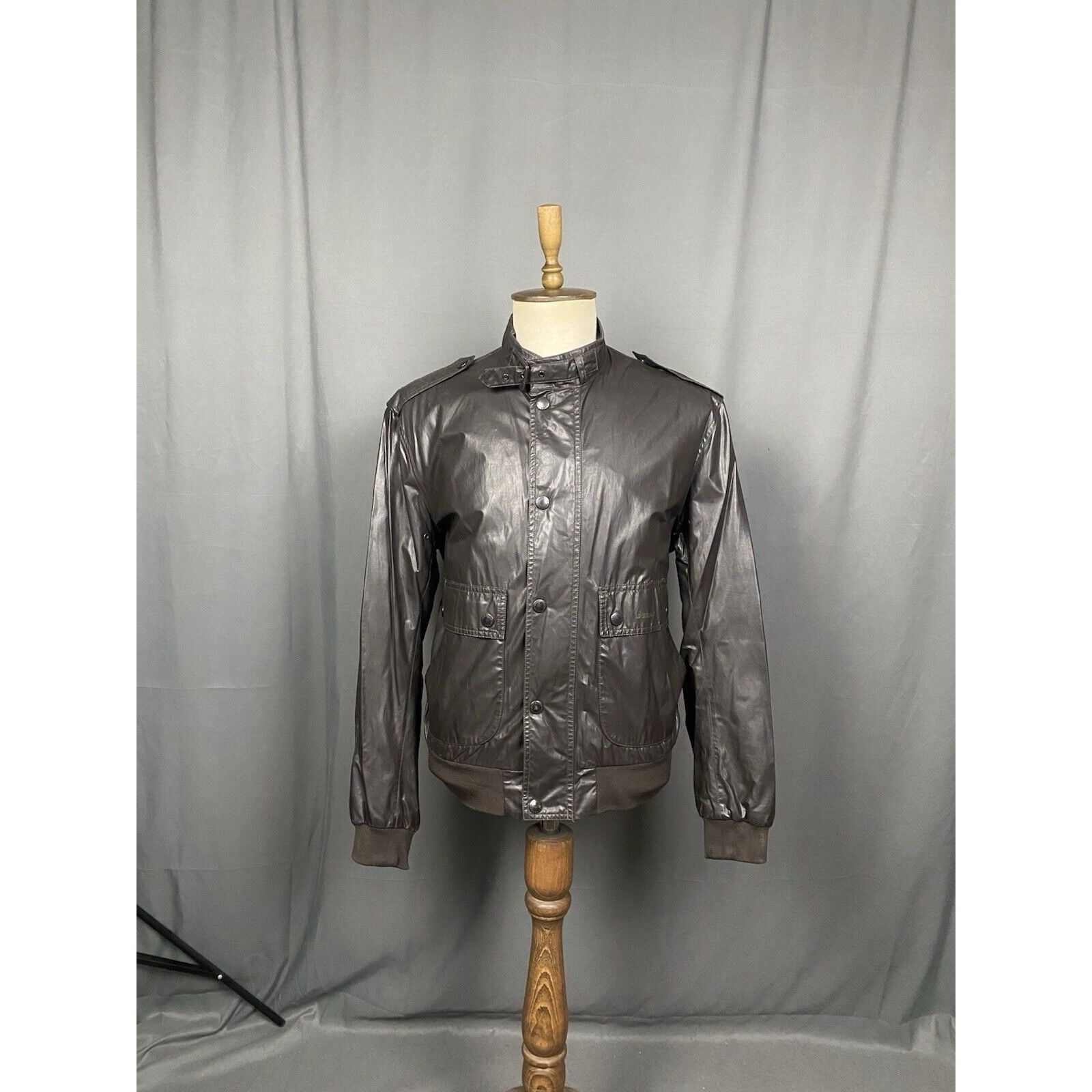 Barbour Barbour Carbon Finish Flyer Men's Brown High Neck Bomber Jac Size US L / EU 52-54 / 3 - 4 Thumbnail