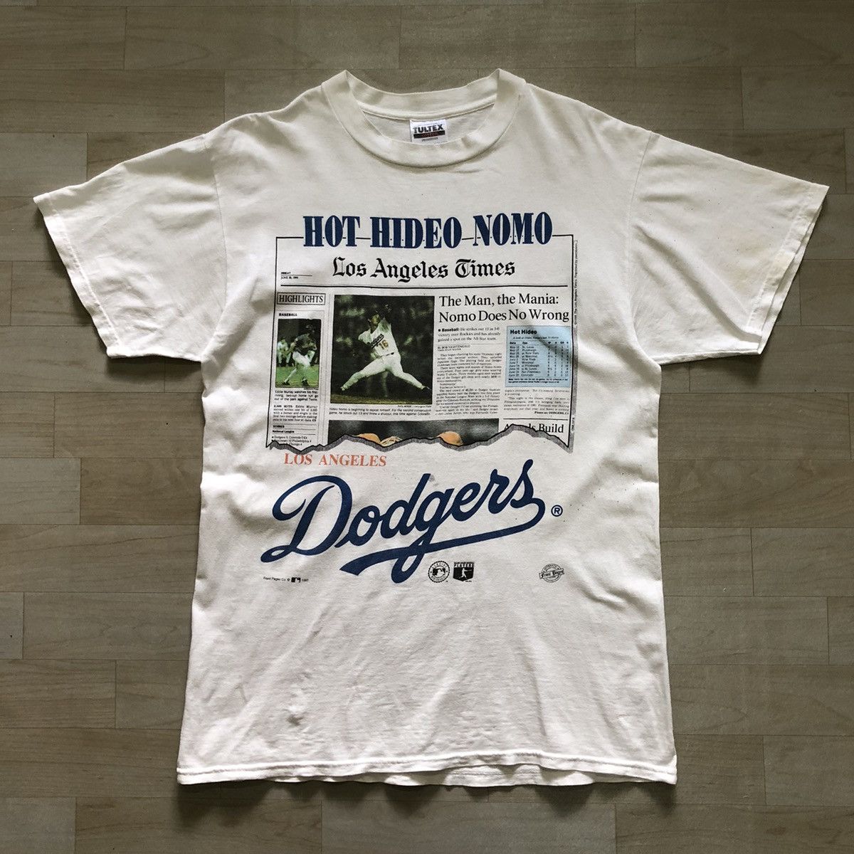 MLB × Vintage Vintage 1995 Lagendary Hideo Nomo MLB LA Dodgers Tee Size US M / EU 48-50 / 2 - 1 Thumbnail