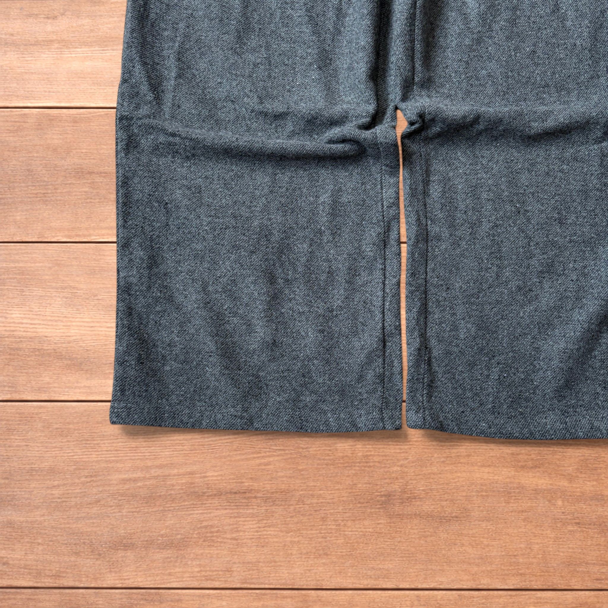 Japanese Brand Vintage wool style baggy wide leg tailored trousers in grey. Size US 34 / EU 50 - 5 Thumbnail