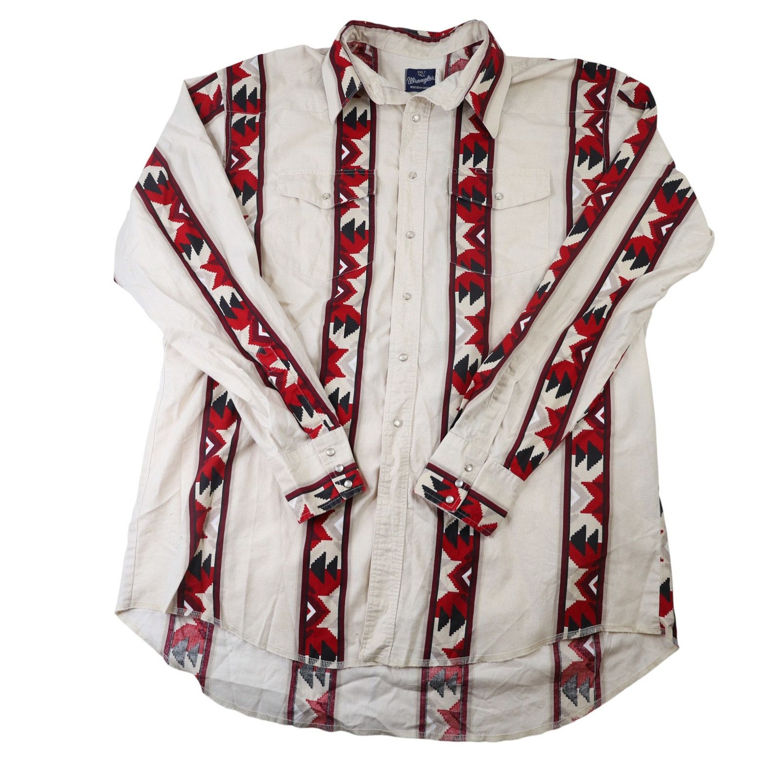 Vintage × Wrangler Vintage Wrangler Aztec Pearl Snap Down Southwestern Shirt Size US XXL / EU 58 / 5 - 1 Thumbnail