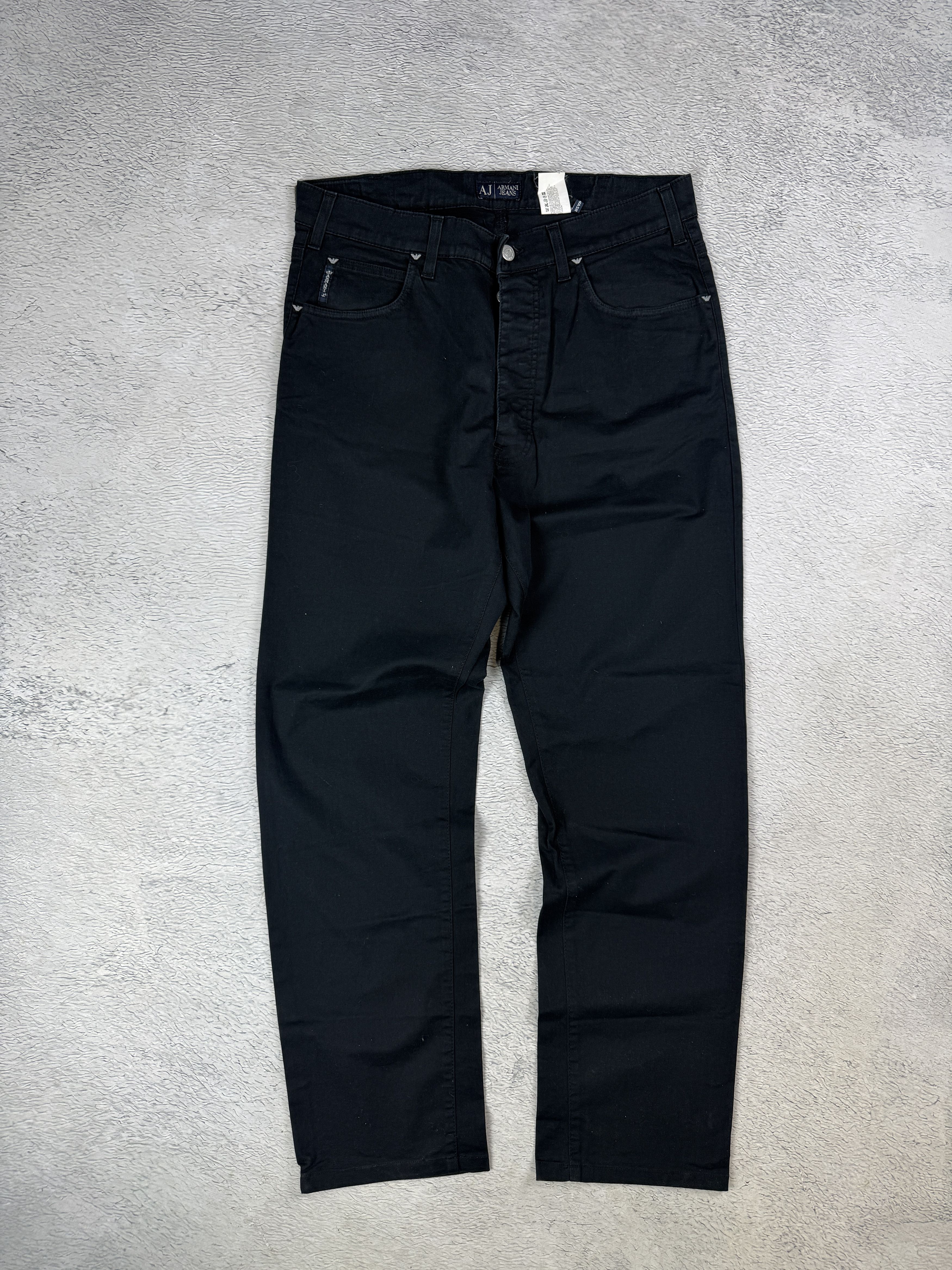 Armani Armani Jeans J14 Comfort Fit Pants Black Straight Leg Size US 33 - 4 Thumbnail