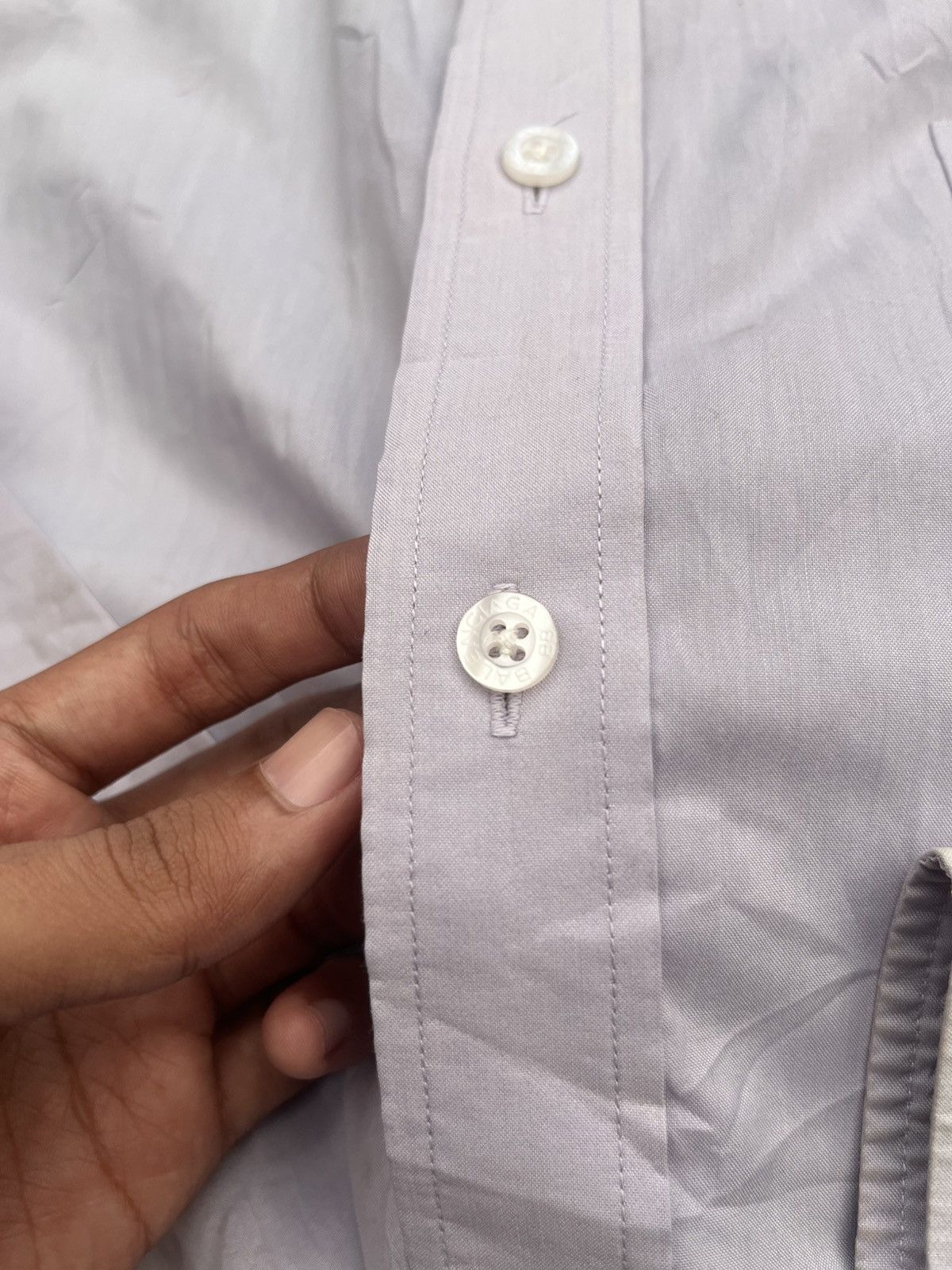 Balenciaga VINTAGE BALENCIAGA PURPLE FADED SLIK BUTTON SHIRT LONGSLEVEE Size US M / EU 48-50 / 2 - 2 Thumbnail