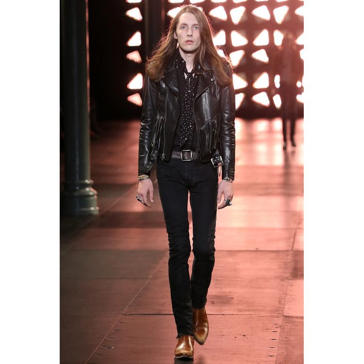 Hedi Slimane × Saint Laurent Paris SLP SS15 "Psych Rock" Leather Fringed Biker Jacket Size US S / EU 44-46 / 1 - 2 Thumbnail
