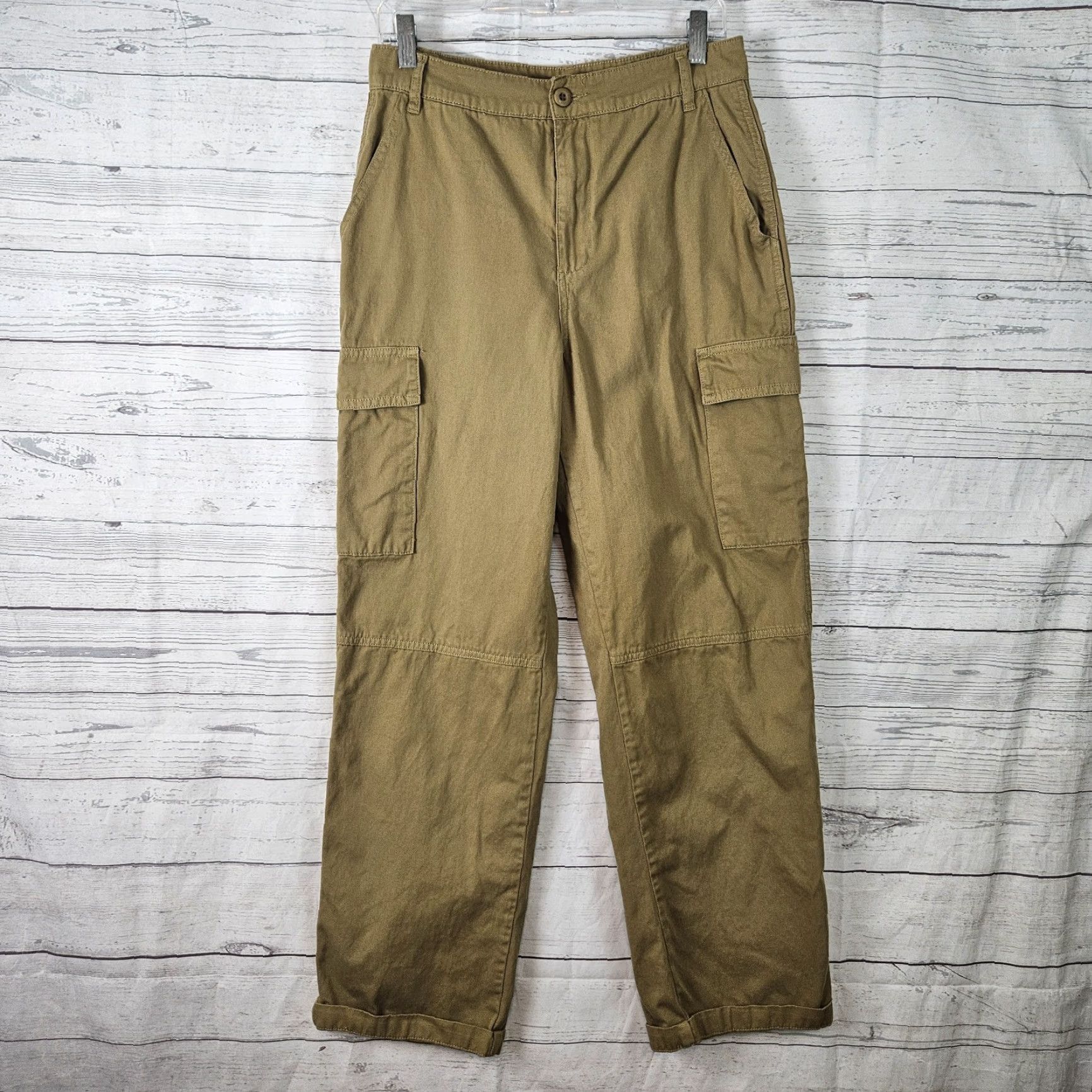 Billabong Billabong Womens Cargo Pants Sz 29 Khaki High Rise Cotton Regular Inseam 28.5” Brown Girl Womens Size 29" - 2 Thumbnail