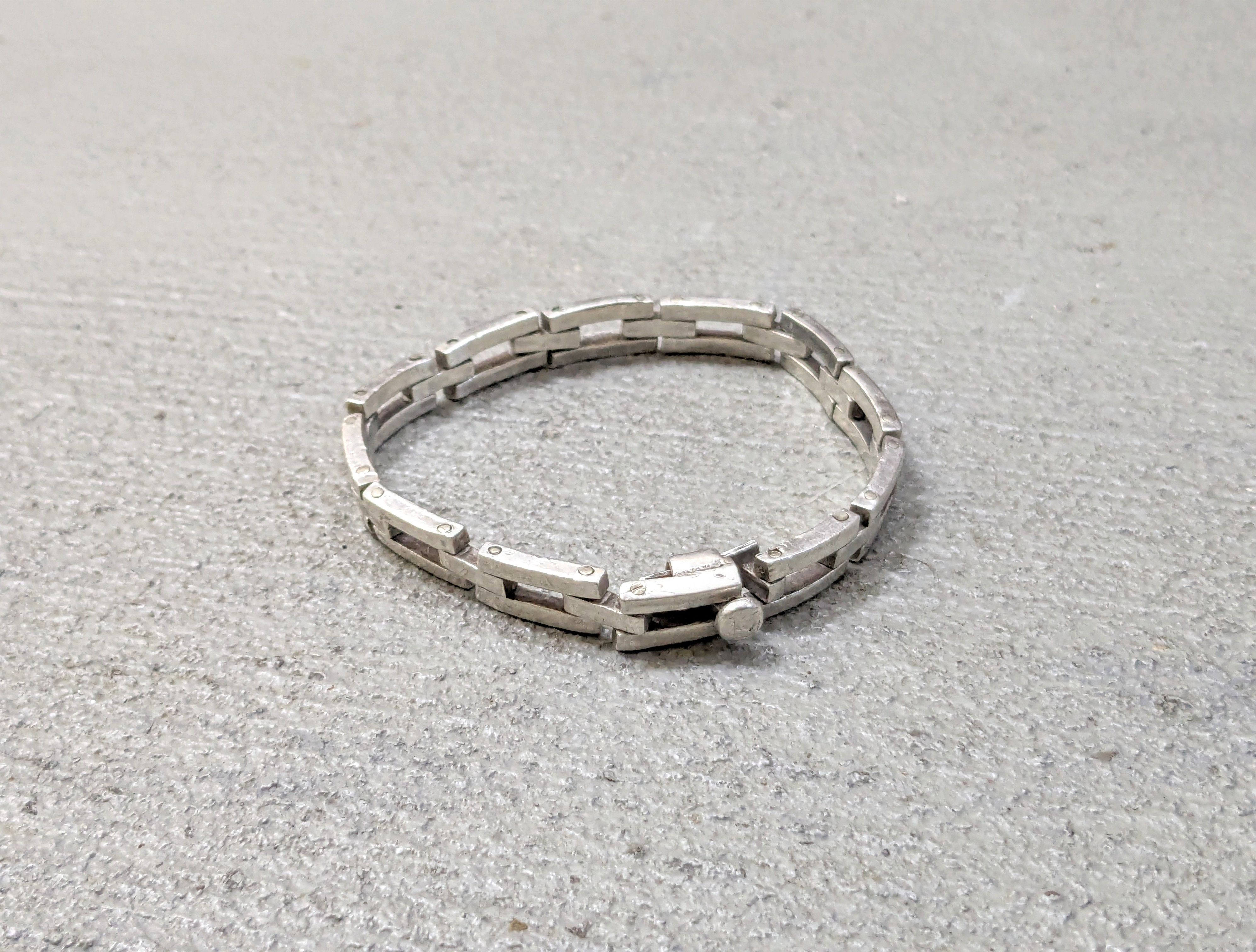 Jewelry Vintage Sterling Silver Bracelet Link Chain 8" Biker Punk Size ONE SIZE - 1 Thumbnail