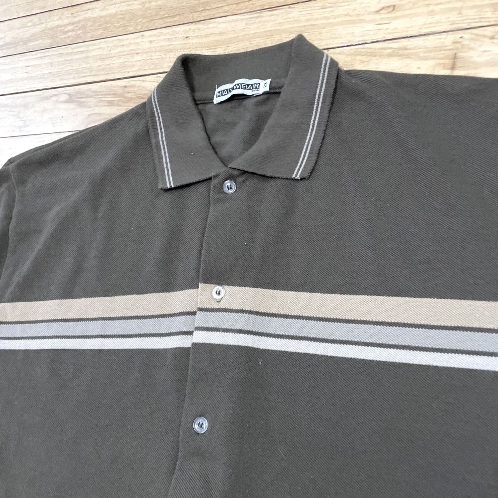 Etro MAXWEAR Shirt 2X VTG Striped Knit Button Up Green Beige Retro 70s Style 2X 46 Mens Shirt Vintage Green Beige 70s UI Size US XXL / EU 58 / 5 - 6 Thumbnail