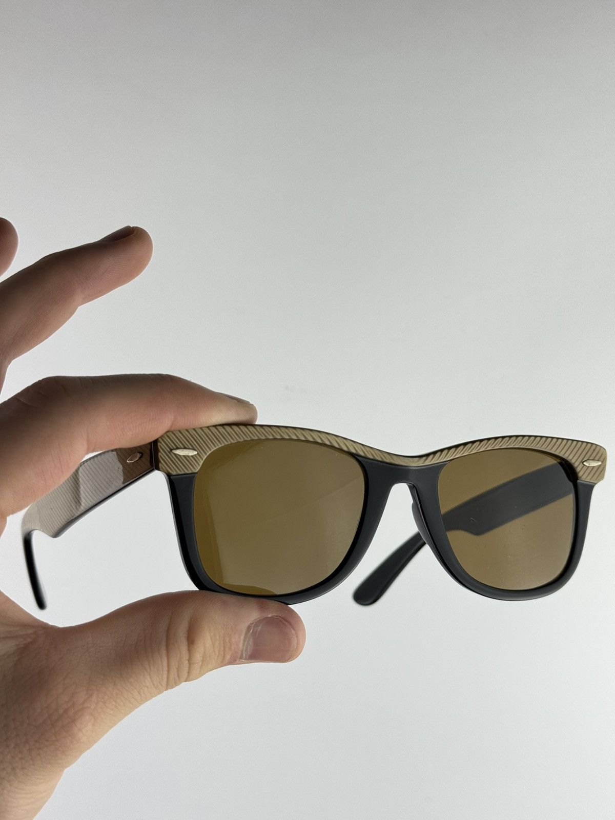 RayBan Vintage 80s Ray-Ban Wayfarer Black Gold Sunglasses B&L 5022 Size ONE SIZE - 2 Thumbnail