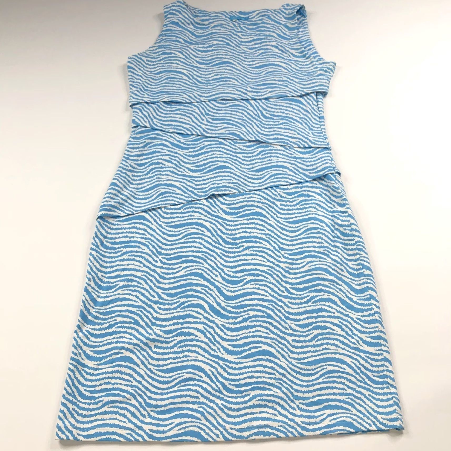 J.McLaughlin J McLaughlin XS Bodycon Fitted Tiered Nylon Above Knee Dress Blue Dress Size XS / US 0-2 / IT 36-38 - 4 Thumbnail