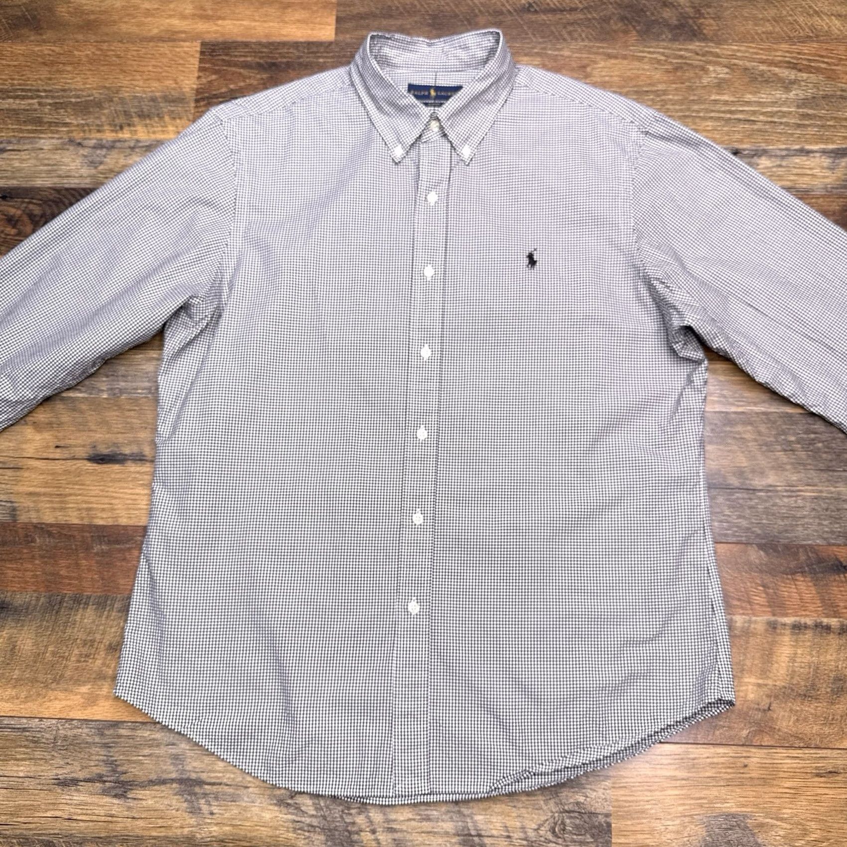 Ralph Lauren Ralph Lauren Slim Fit Shirt Mens XL Black Button-Up Knit Cotton Embroidered Buttons-Down Collar Size US XL / EU 56 / 4 - 3 Thumbnail