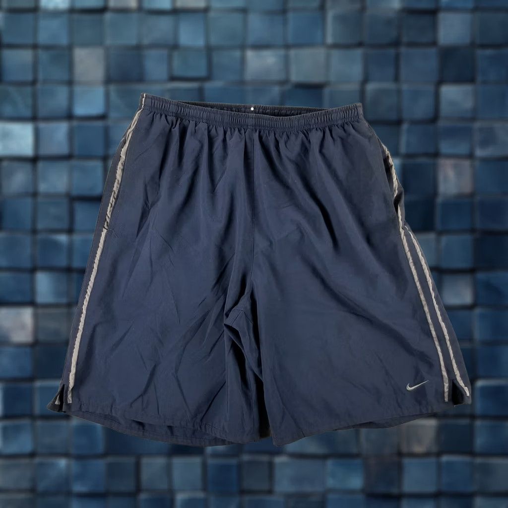 Nike Vintage Nike Swim Shorts Mens M Blue Stripe 90s Style Short Swim Bottom 28-30w Size US 31 - 1 Thumbnail