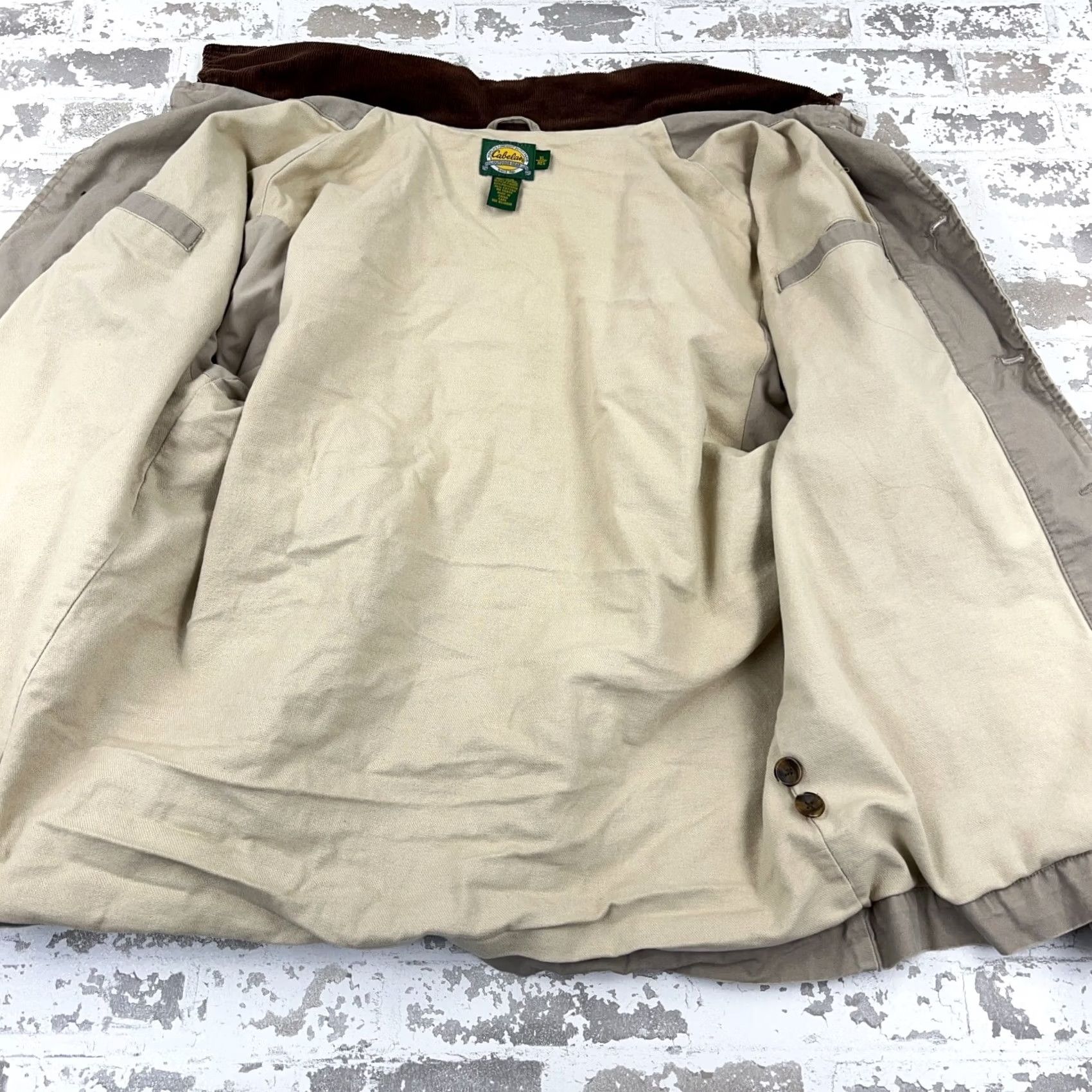 Vintage VINTAGE Cabela's Chore Jacket Men XL Tan Brown Barn Coat Corduroy Collar Green Solid 80s Retro Hipster Rockabilly Overcoat Jacket Mens Size US XL / EU 56 / 4 - 3 Thumbnail