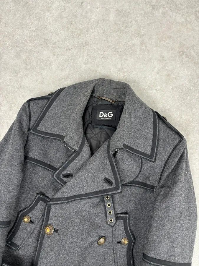 Dolce & Gabbana AW2009 Dolce & Gabbana Grey Wool Officer Trench Coat Size US M / EU 48-50 / 2 - 6 Thumbnail