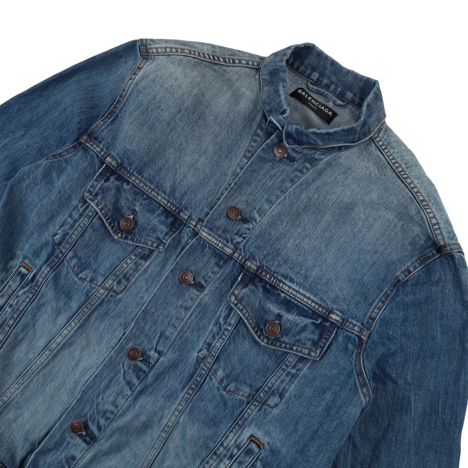 Balenciaga Balenciaga Mode Japanese Denim Embroidered Spellout Jacket Size US M / EU 48-50 / 2 - 2 Thumbnail