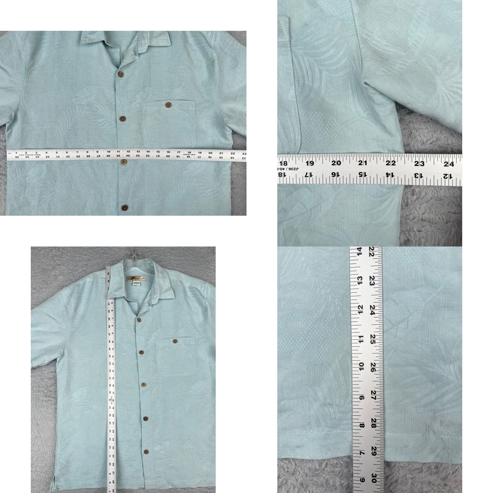 Vintage Joe Marlin Shirt Men L Blue Floral Palm Rayon Blend Hawaiian Embroidered Button-Up Size US L / EU 52-54 / 3 - 8 Thumbnail
