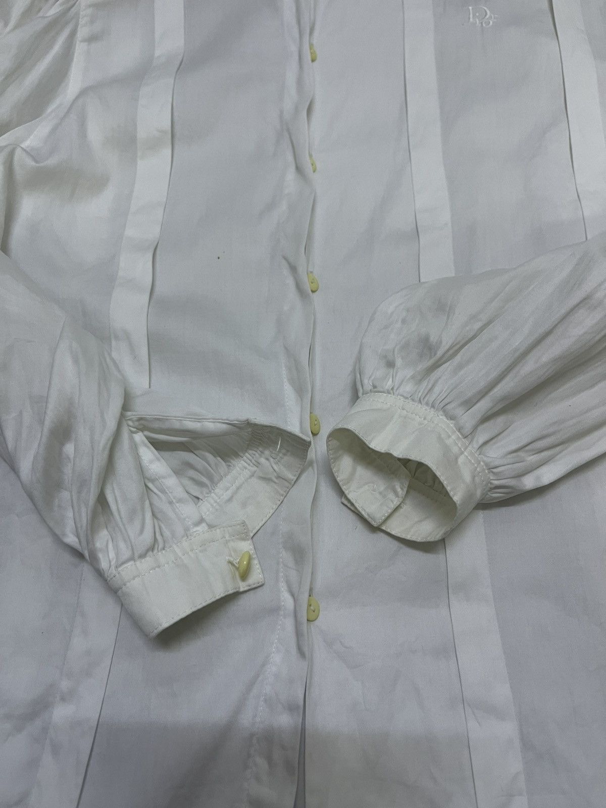 Dior Vintage Cristian Dior White Cotton Blouse Size M / US 6-8 / IT 42-44 - 11 Thumbnail
