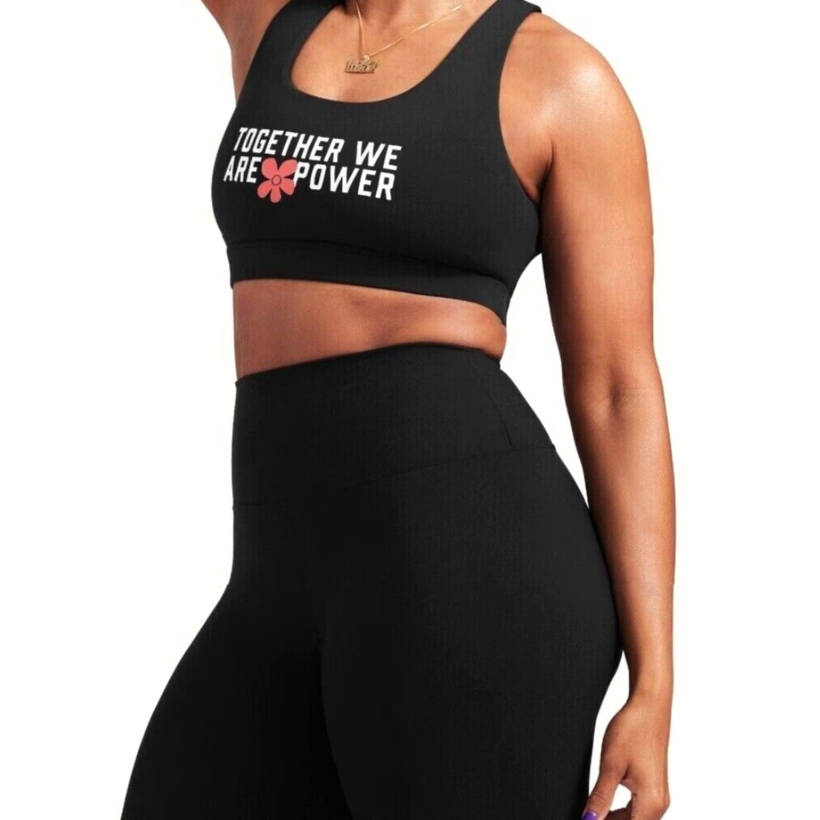 Vintage PELOTON Sports Bra Together We Are Power Womens Black 3X NWT Advance Sophia Adjustable Padded Racerback High Support Size ONE SIZE - 3 Thumbnail