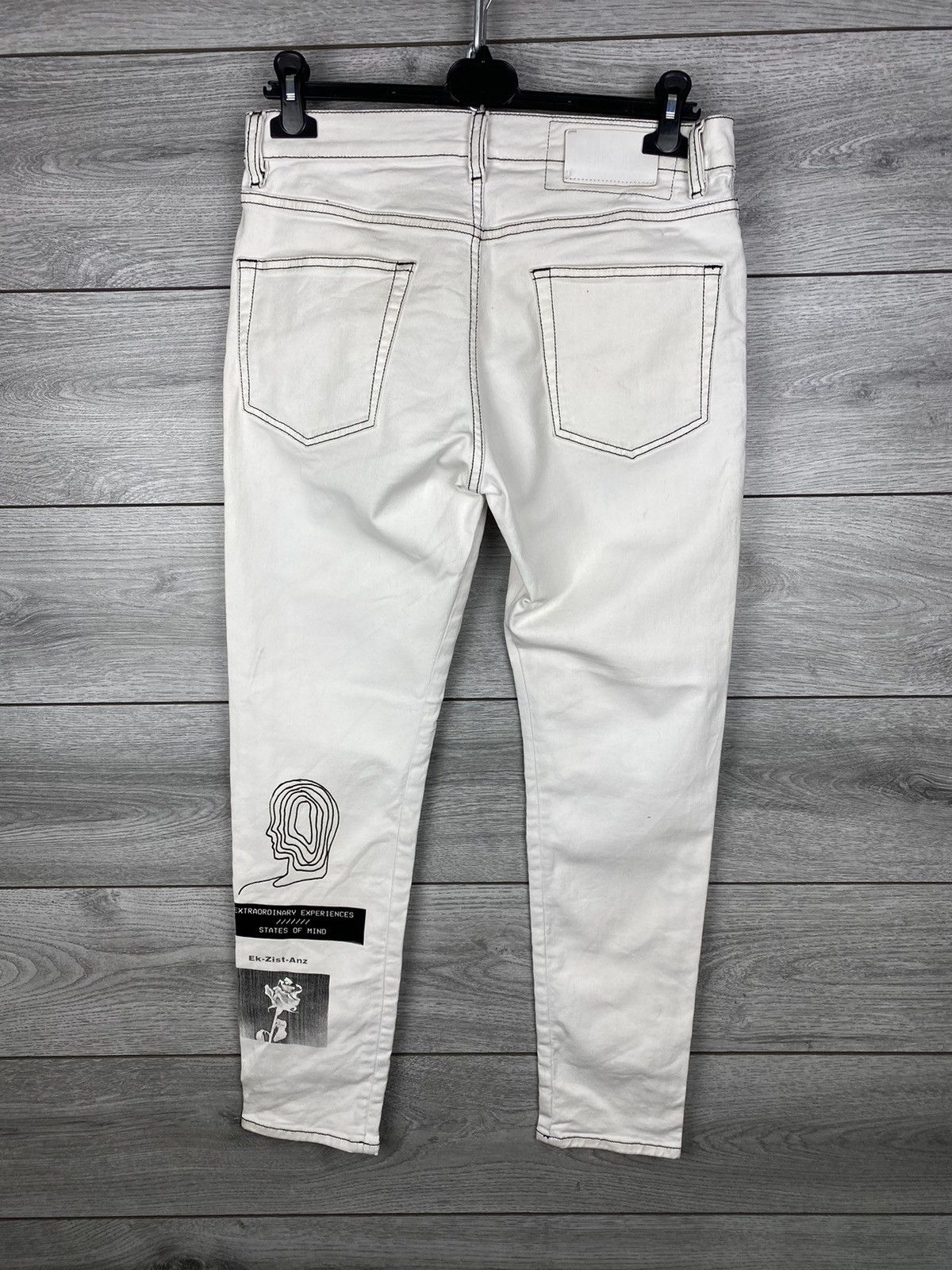 Diesel Diesel Archive Style White Printed Jeans Size US 31 - 8 Thumbnail