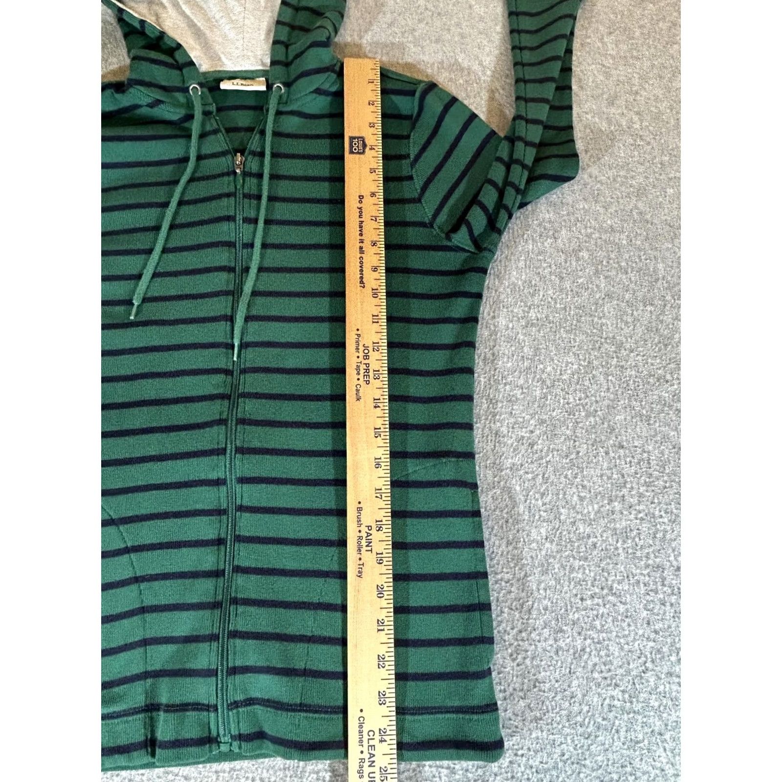 Vintage LL Bean Womens Small Green Striped Knit Sweater Hooded Full Zip Pockets Casual Size S / US 4 / IT 40 - 4 Thumbnail