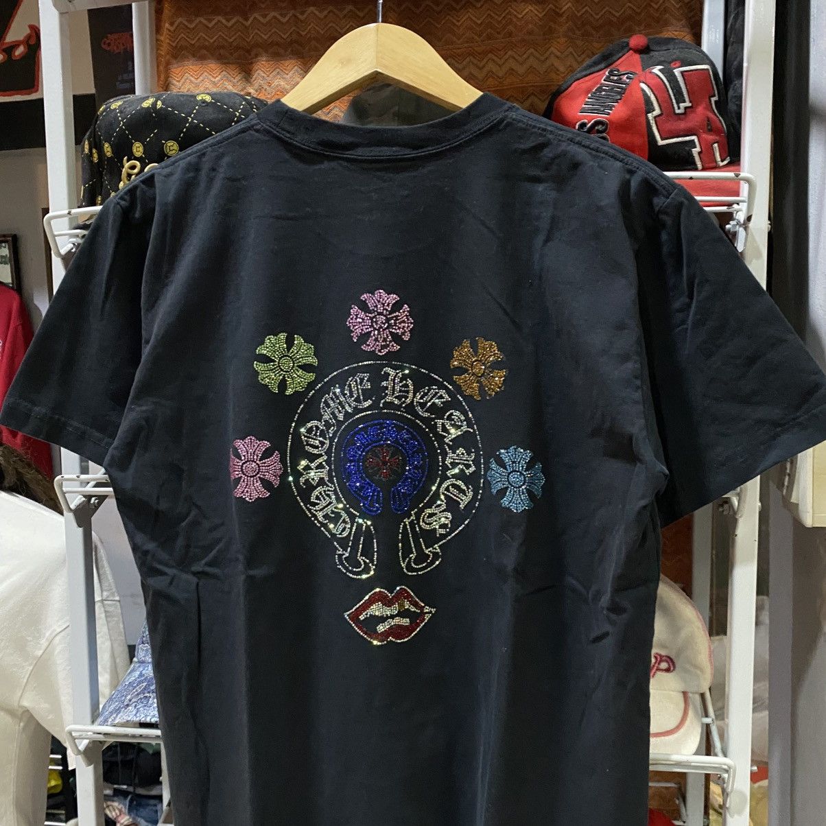 Japanese Brand Chrome Heart With Rhinestone T-Shirt size M Black Size US M / EU 48-50 / 2 - 3 Thumbnail