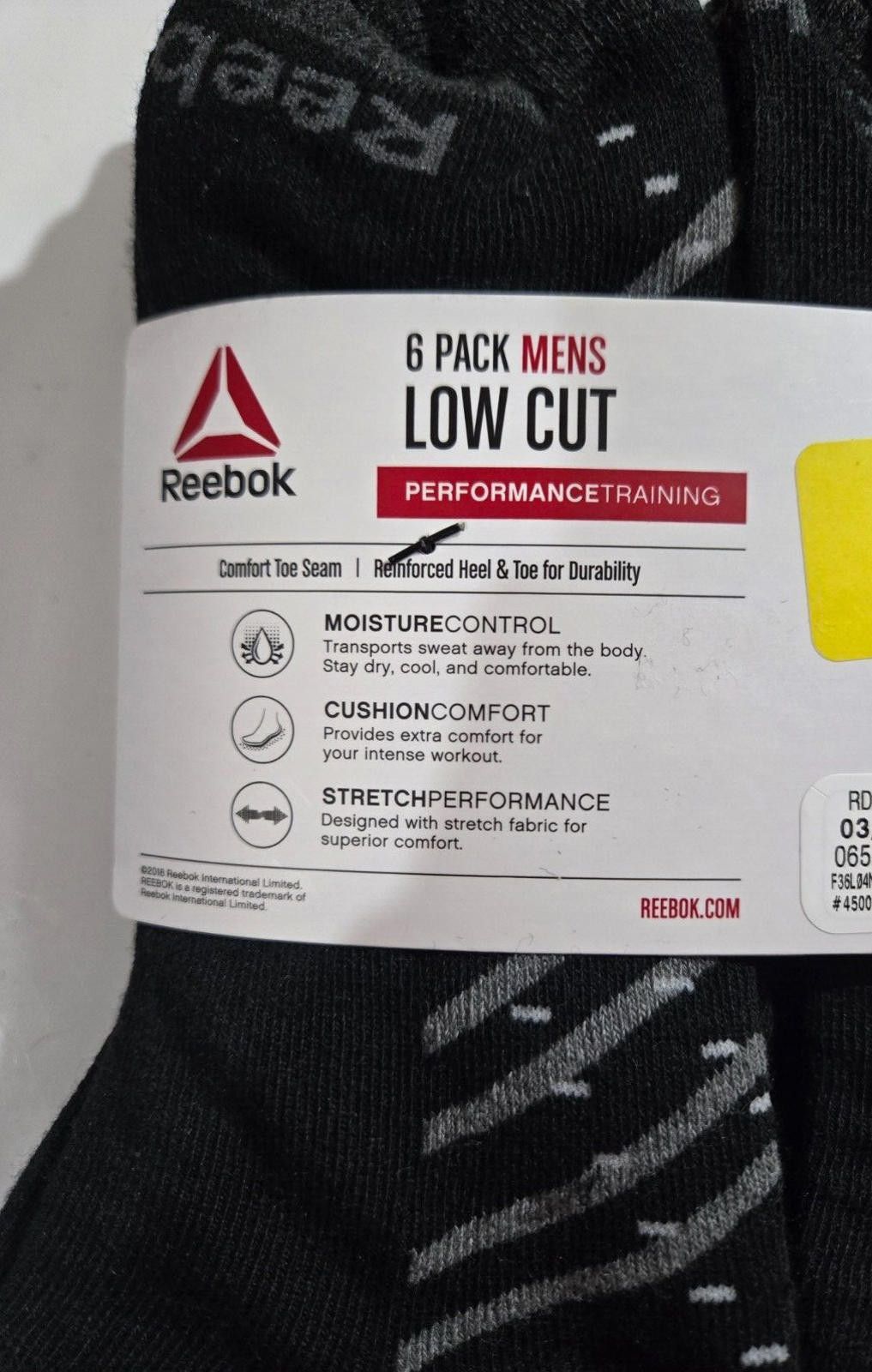 Reebok Men's Reebok Low Cut Socks Stretch Cushion NWT Size ONE SIZE - 5 Thumbnail