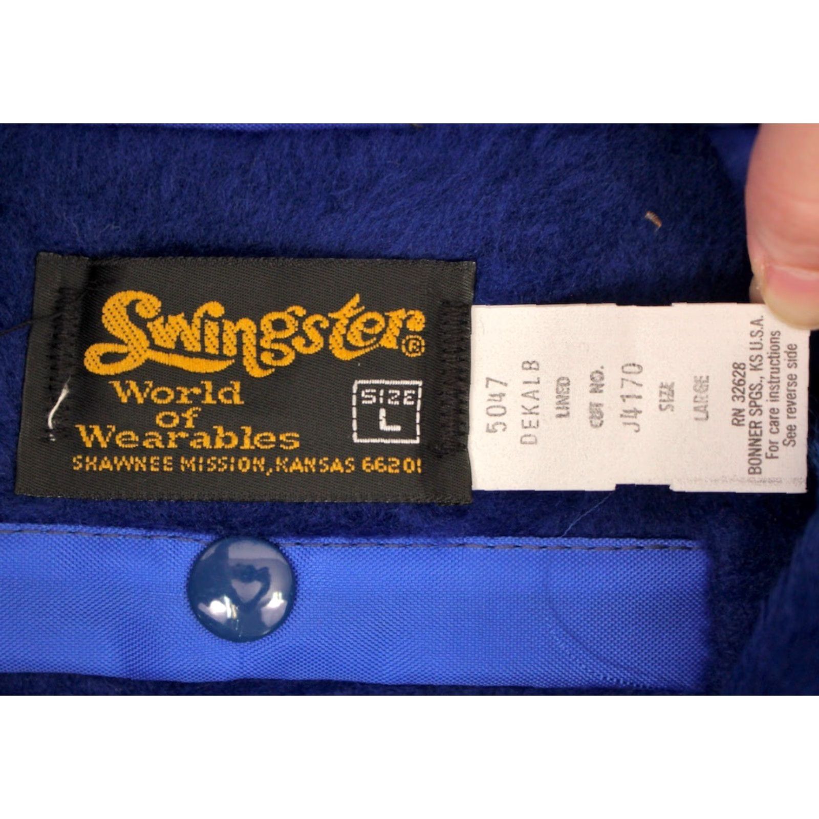 Vintage VINTAGE Swingster Jacket 70s Mens L Blue Nylon Dekalb 50 Chest Casual 1970s Size US L / EU 52-54 / 3 - 4 Thumbnail