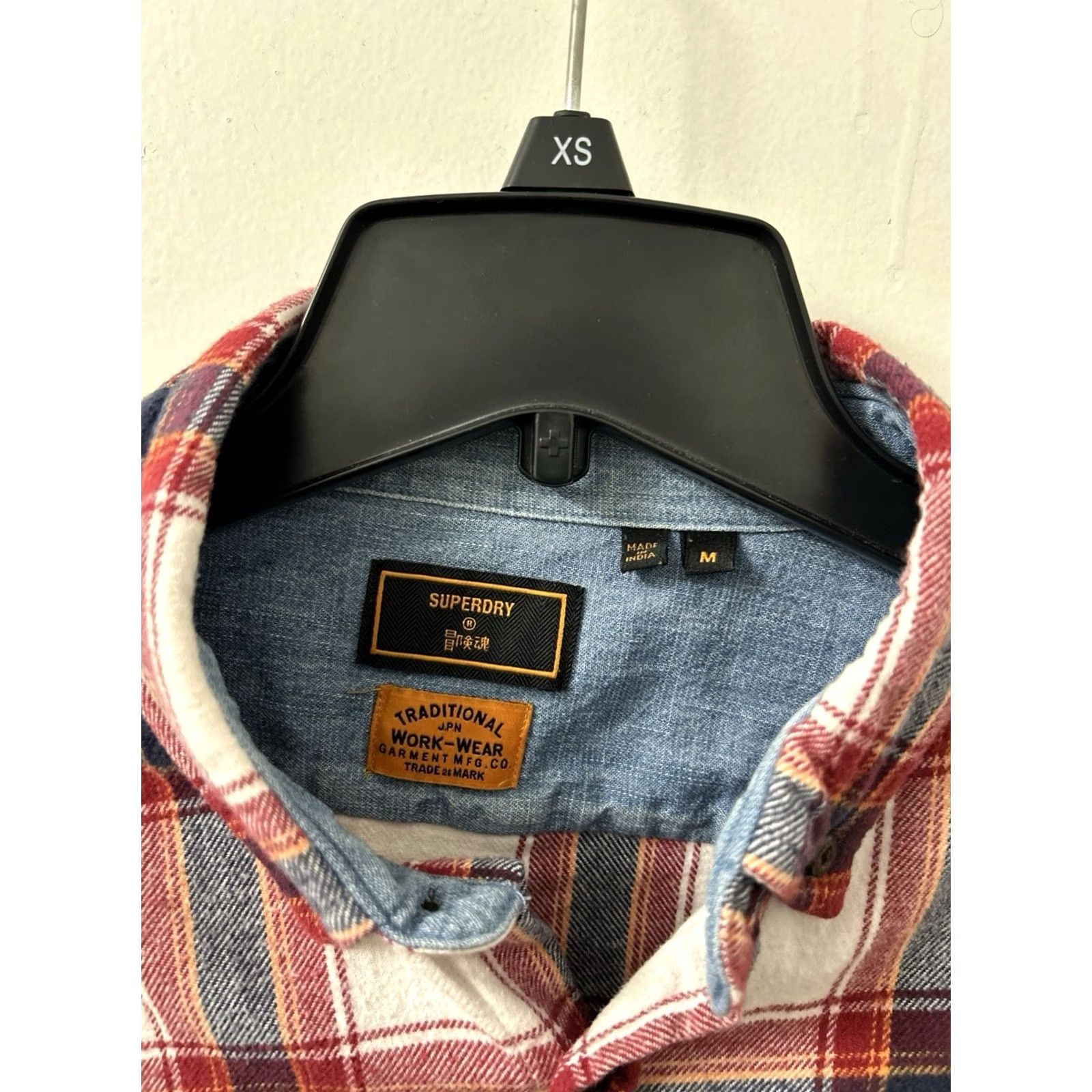 Superdry VINTAGE Superdry Shirt Mens M Red Flannel Plaid Button-Down Pocket L/S Size US M / EU 48-50 / 2 - 6 Thumbnail