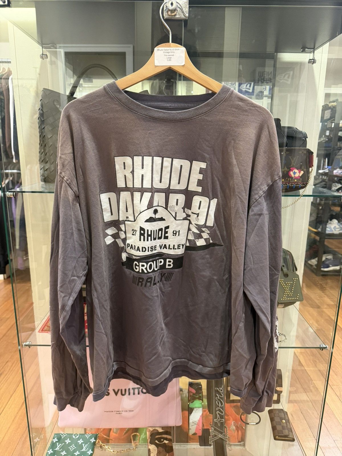 Rhude Rhude Dakar 91 LS Shirt - Vintage Grey Size US L / EU 52-54 / 3 - 1 Thumbnail