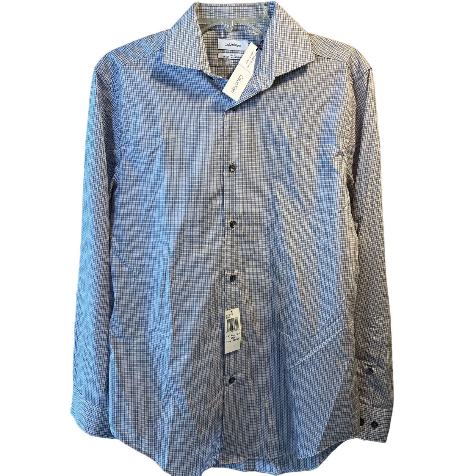 Calvin Klein Calvin Klein Men’s M 15-15.5 32-33 Brown Check Button Shirt Size US M / EU 48-50 / 2 - 1 Thumbnail