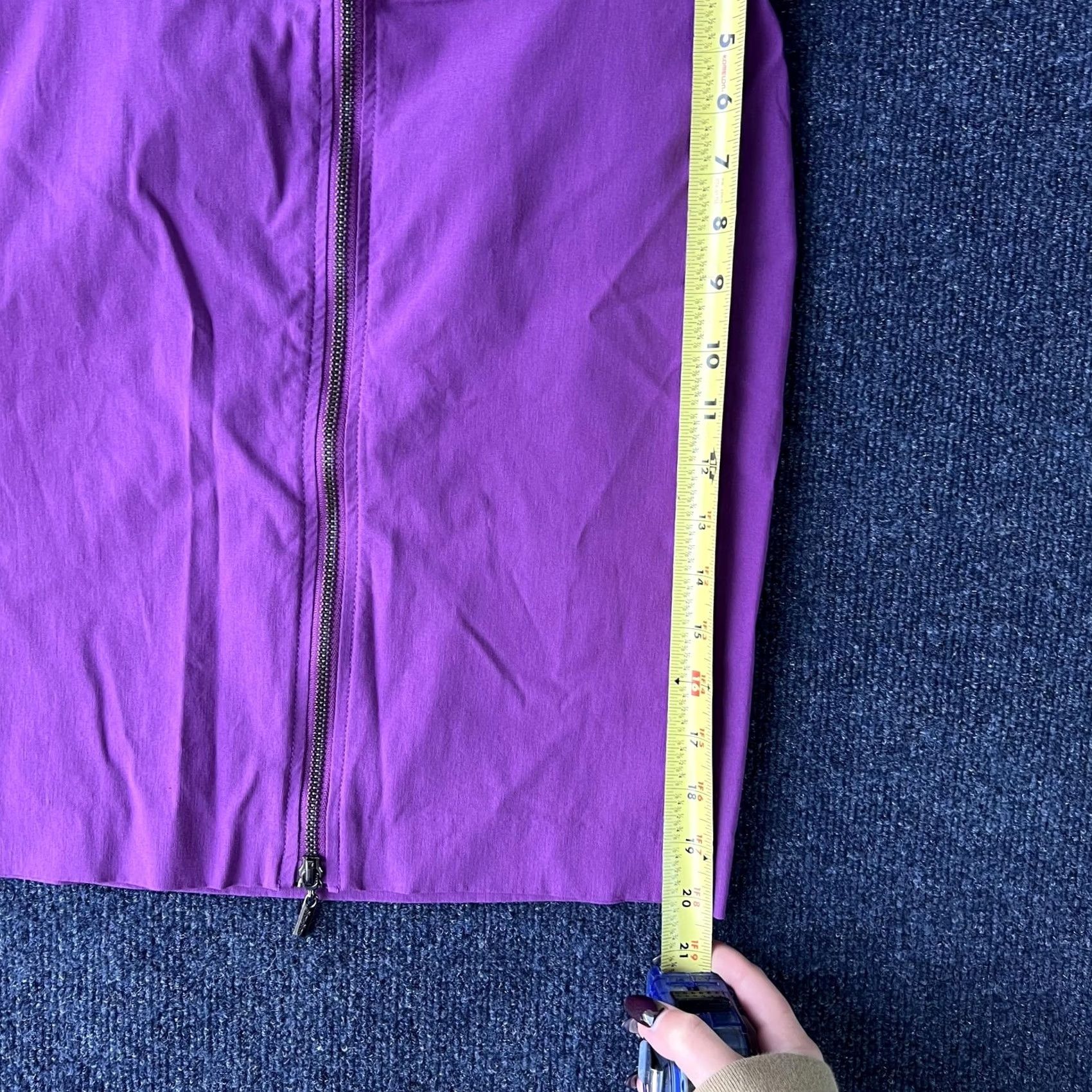 Vintage VINTAGE Bisou Bisou Skirt Womens 8 Purple Exposed Front Zip Pencil Stretch Rayon Nylon Spandex Zipper Knee Length Women Size 30" / US 8 / IT 44 - 5 Thumbnail