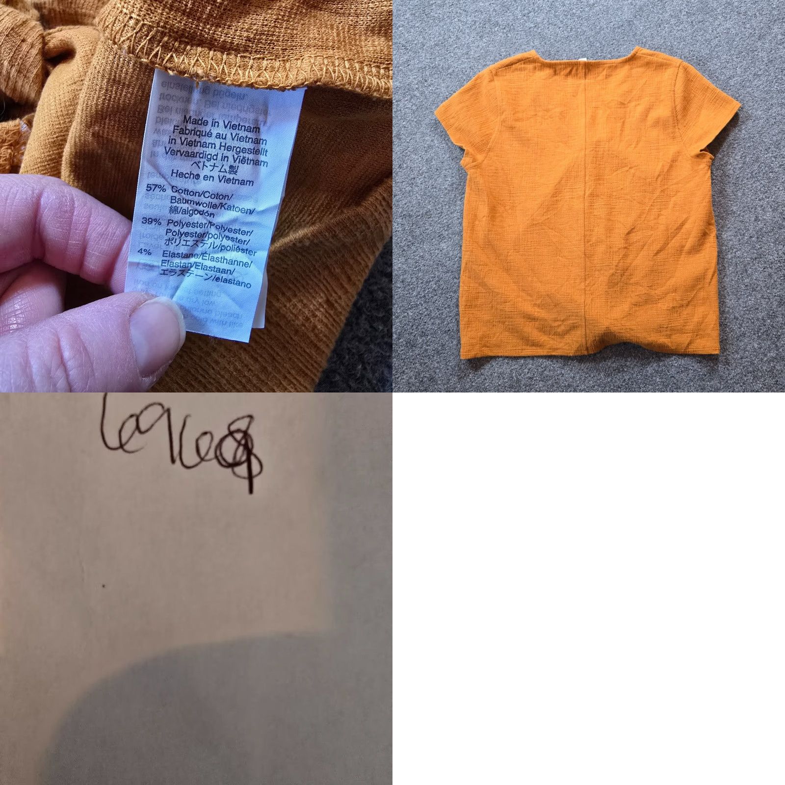 J.Crew J.CREW Blouse Women Size L Orange Short Sleeve Textured Tie Hem Casual Core Basic Shirt Ladies Size L / US 10 / IT 46 - 8 Thumbnail