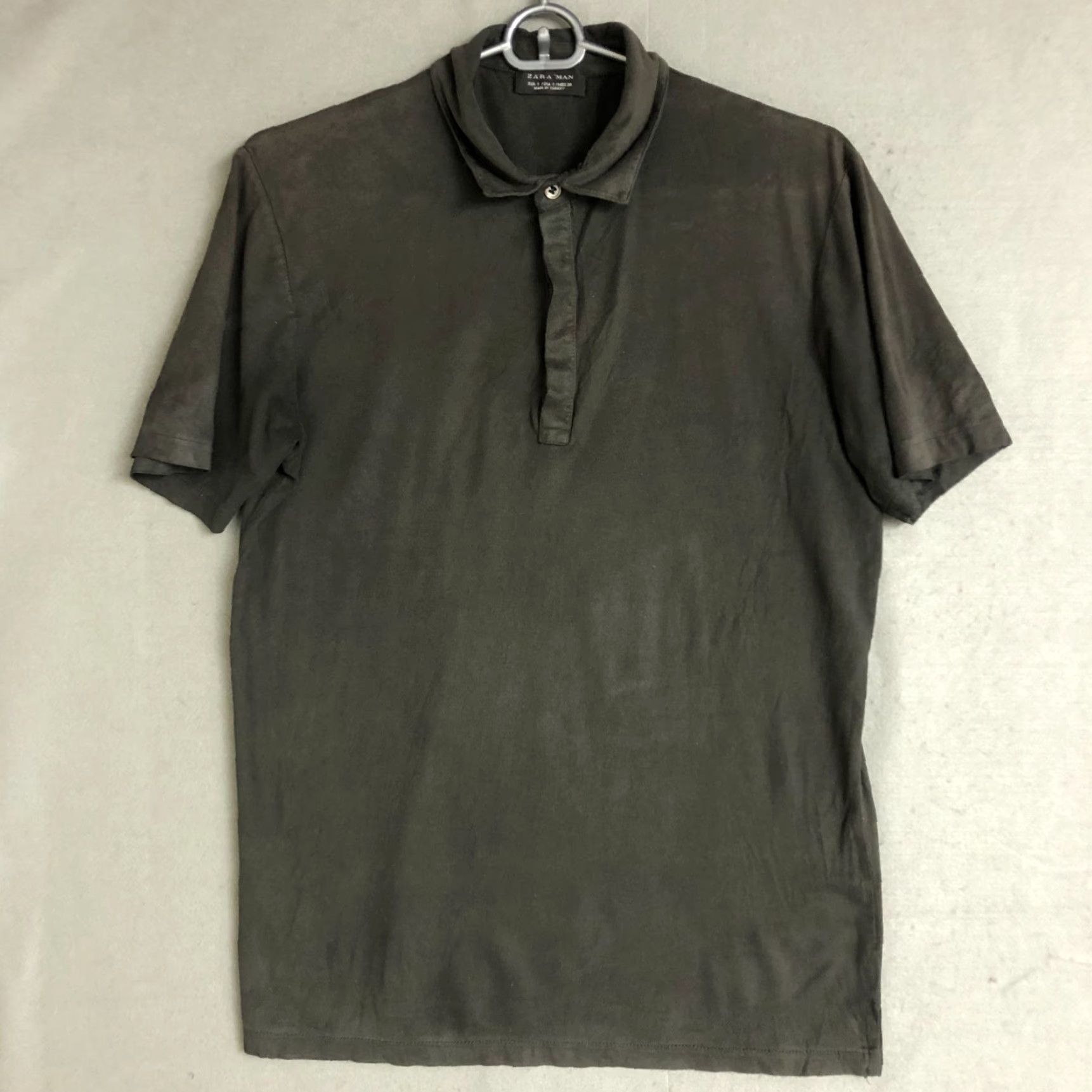 Zara Zara Polo Shirt Mens S Brown Short Sleeve Lightweight Faux Suede Collar Modern Shirt Size US S / EU 44-46 / 1 - 4 Thumbnail