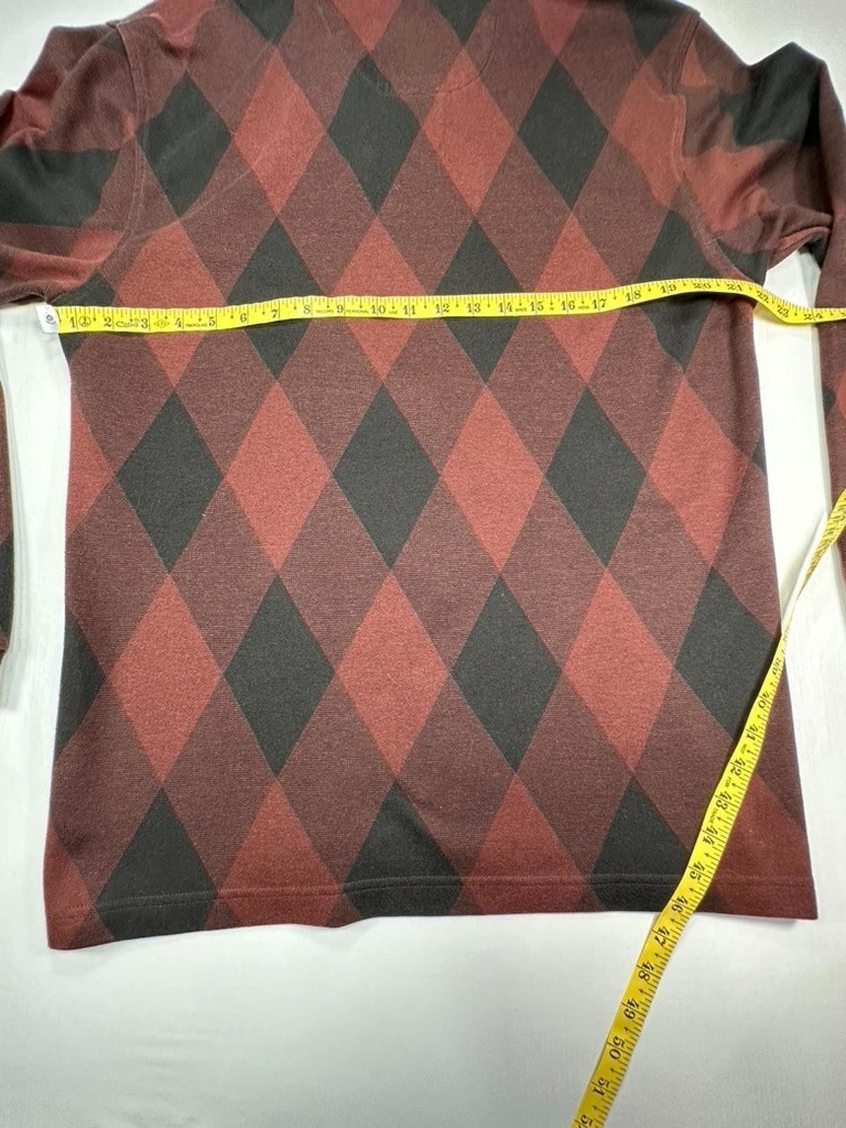Van Heusen Van Heusen Cotton Blend 1/4 Button Argyle Sweater Red L Size US L / EU 52-54 / 3 - 6 Thumbnail