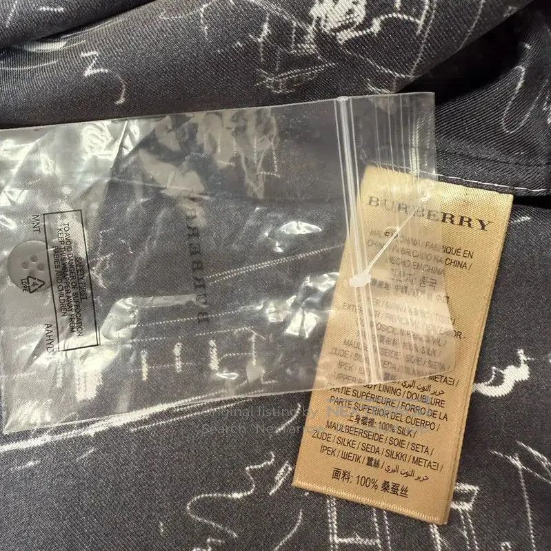 Burberry Burberry Black Printed Silk Shirt for Summer. Size M / US 6-8 / IT 42-44 - 7 Thumbnail