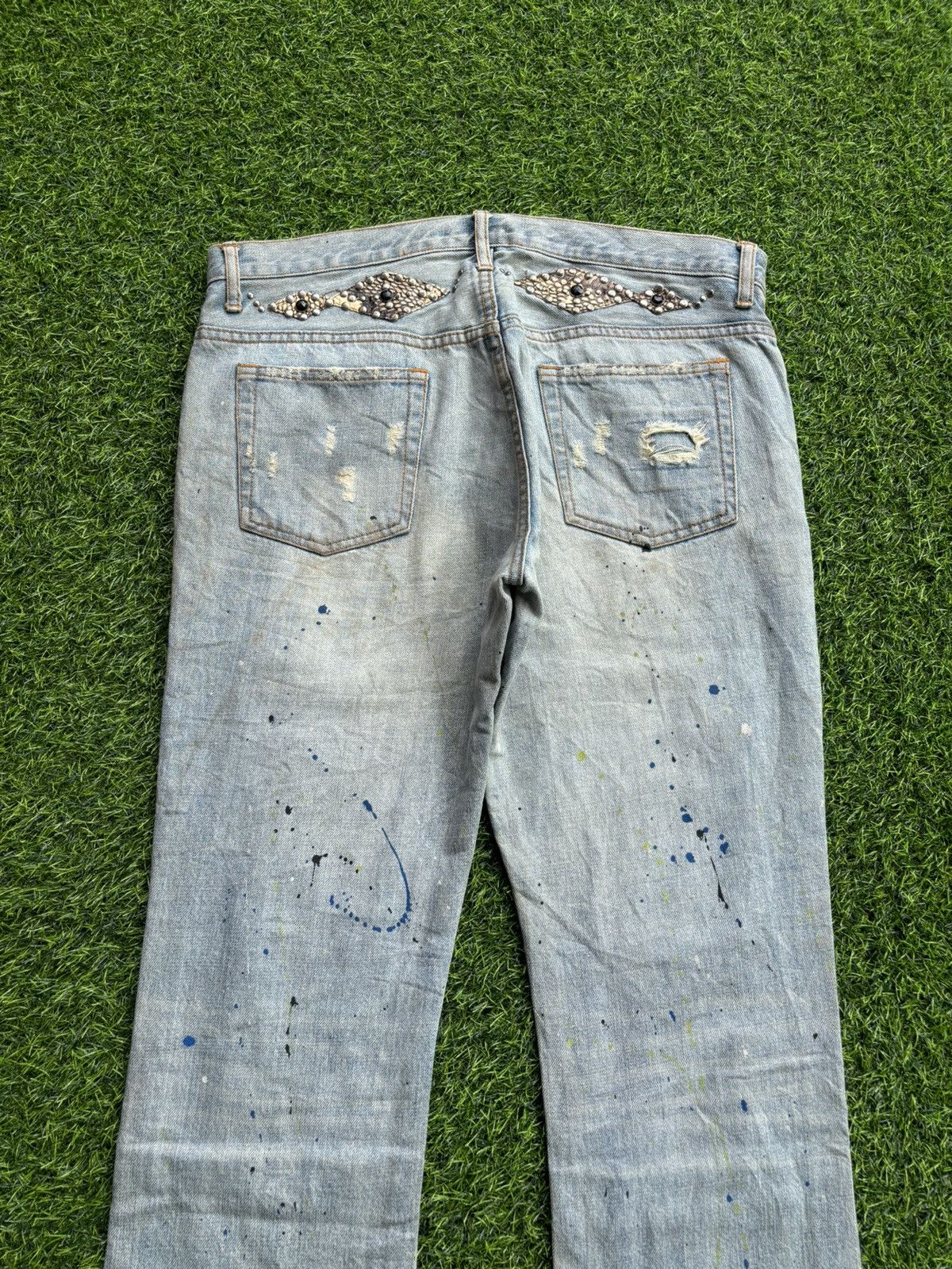 If Six Was Nine Flare Schlussel Distressed Ifsixwasnine Style Jeans Size US 35 - 3 Thumbnail