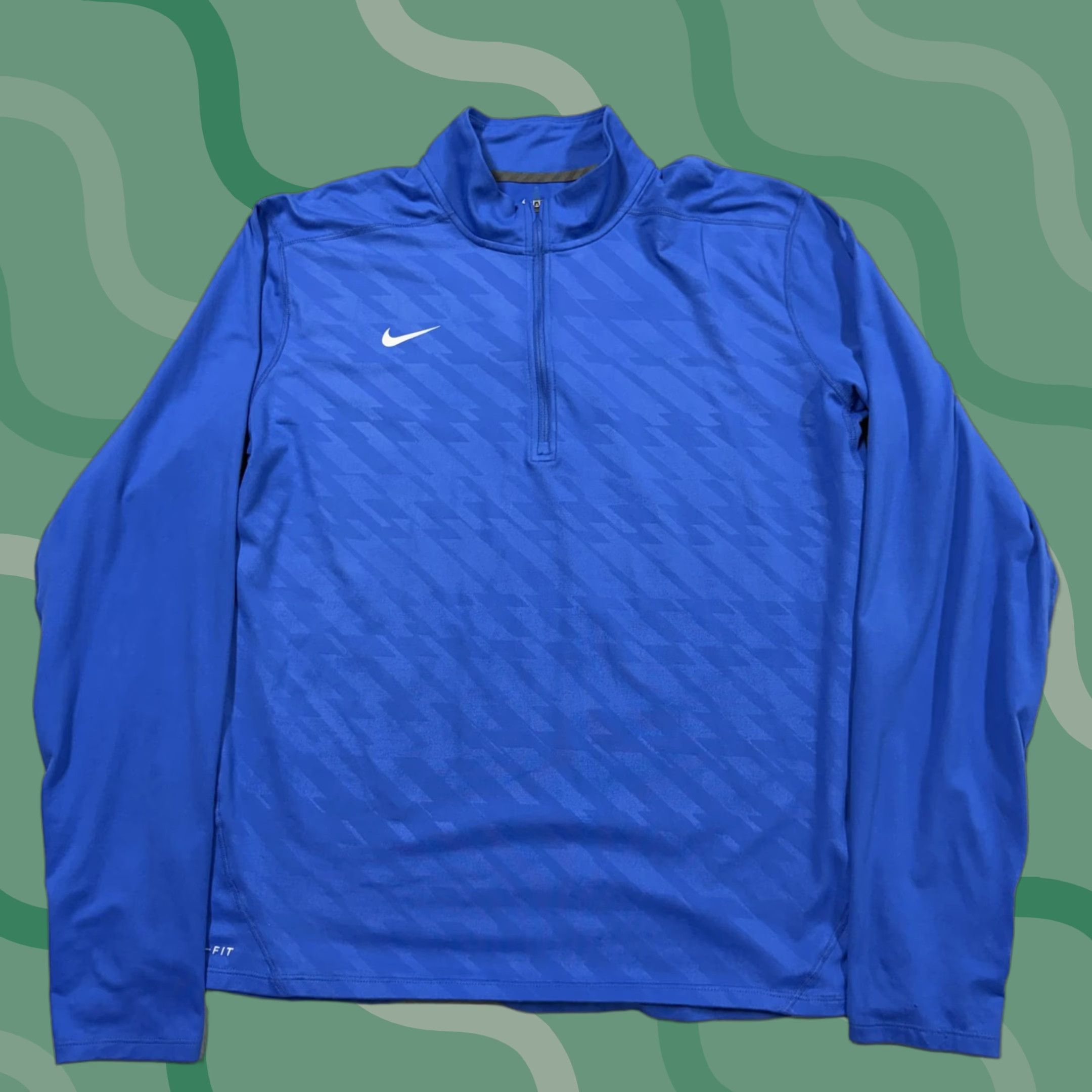 Nike Nike Pullover Mens XL Blue Dri-FIT 1/4 Zip Long Sleeve Running Top Size US XL / EU 56 / 4 - 1 Thumbnail