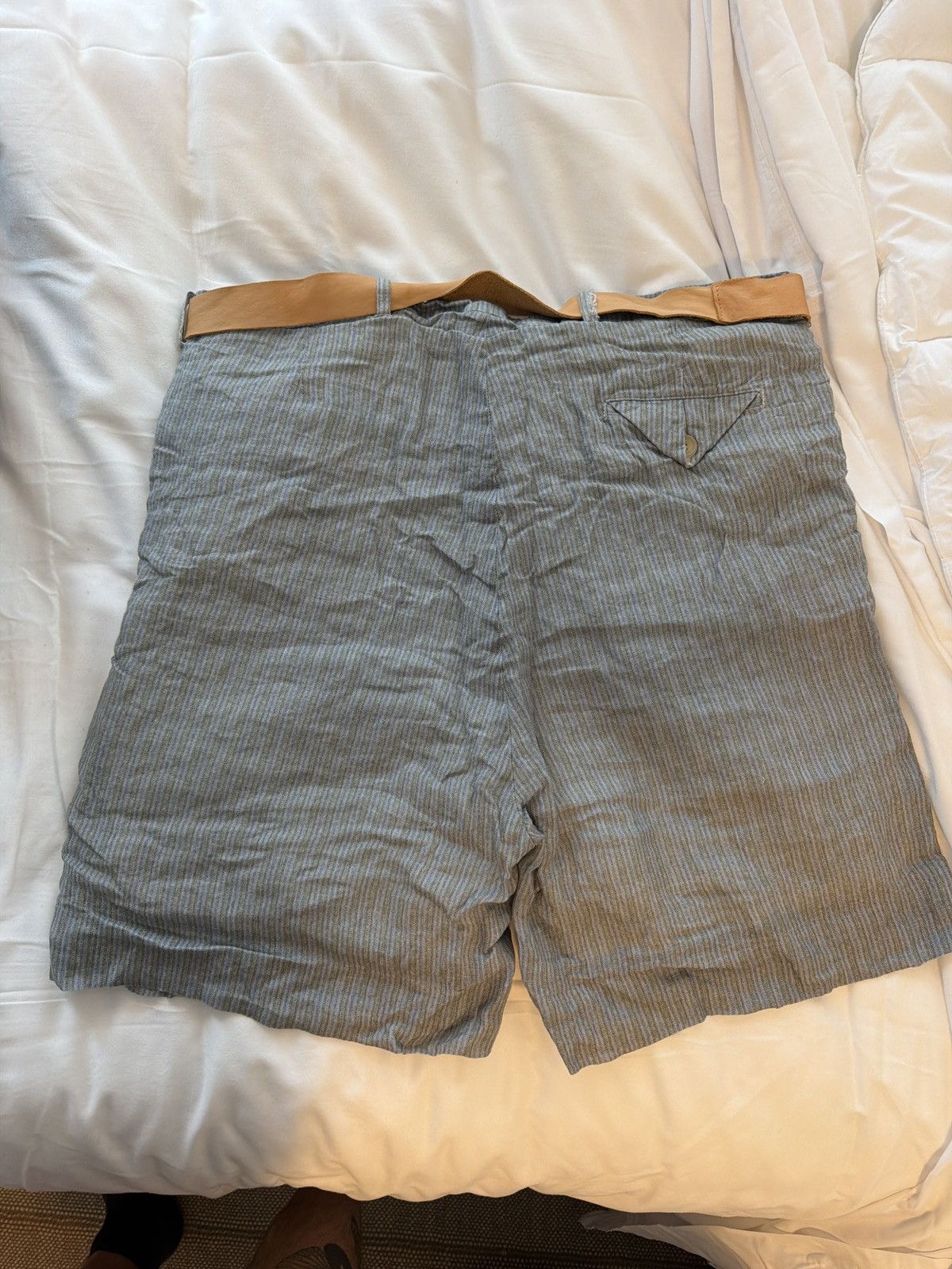 Paul Harnden Shoemakers Linen Belted Shorts Size US 34 / EU 50 - 2 Thumbnail