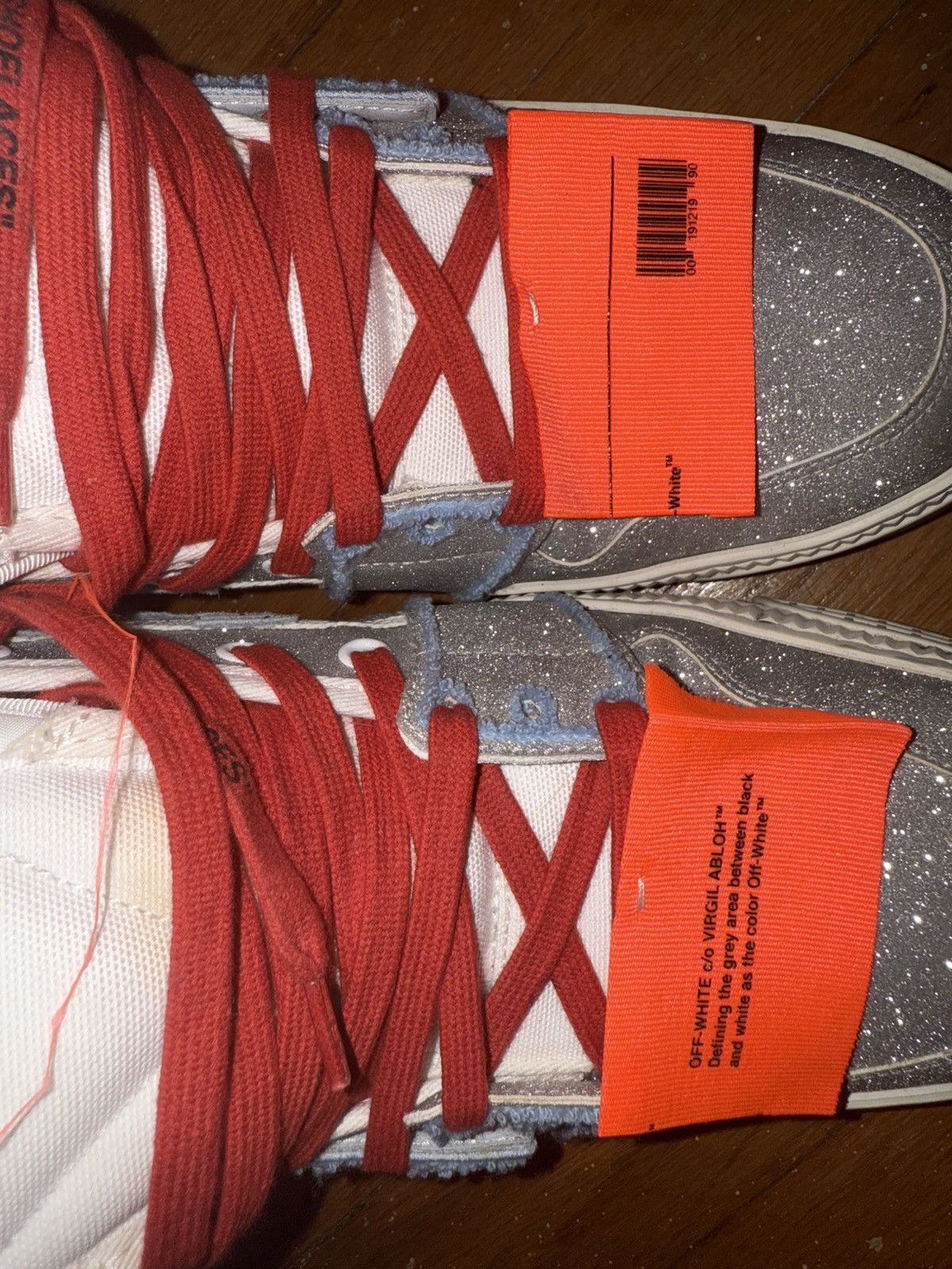 Off-White Off white hi top glitter sneakers Size US 12 / EU 45 - 4 Thumbnail