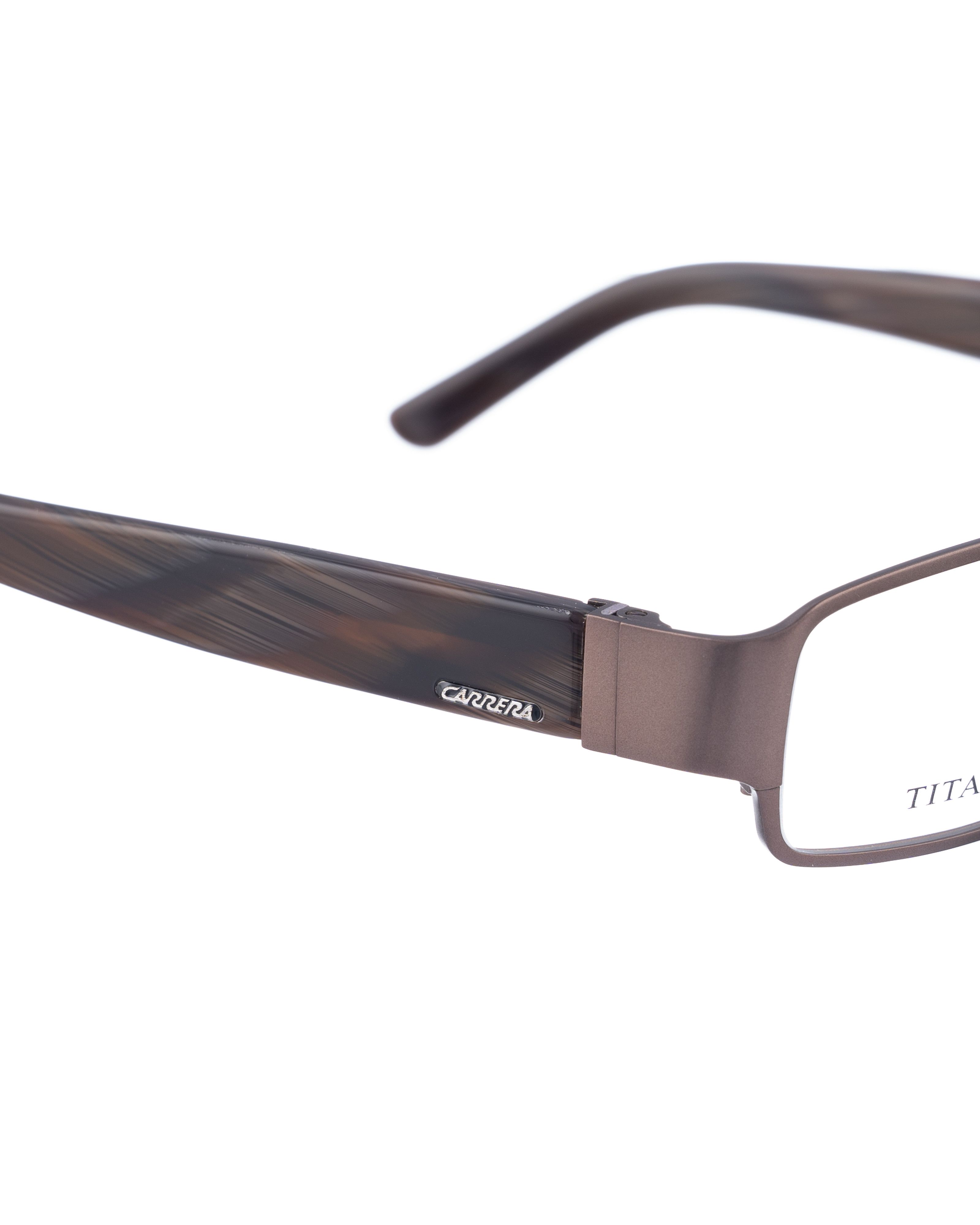 Carrera Carrera 00s Rectangular Thick Brown Matte Metallic Glasses Size ONE SIZE - 3 Thumbnail