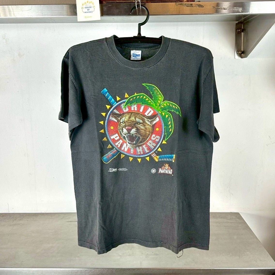 NHL × Salem Sportswear × Vintage Vintage 90s Florida Panthers NHL Salem Sportswear T-shirt Size US L / EU 52-54 / 3 - 1 Thumbnail