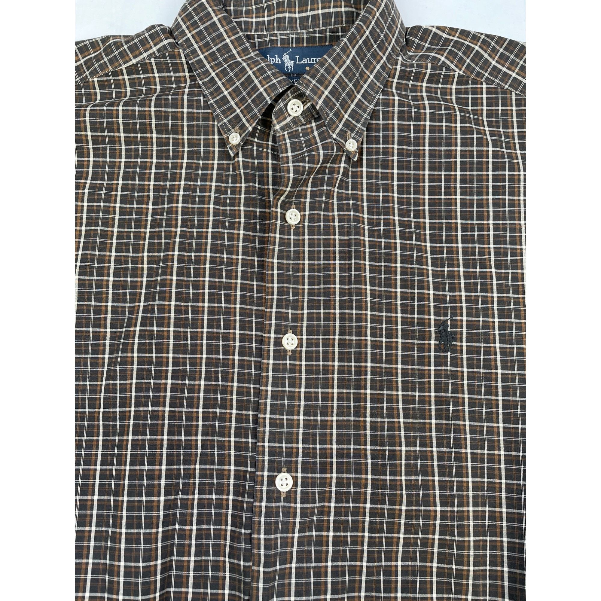 Ralph Lauren Ralph Lauren Men's Brown Checkered Button Up Shirt Long Slee Size US L / EU 52-54 / 3 - 5 Thumbnail