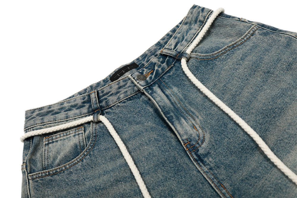 Japanese Brand × Jean Men's retro distressed straight punk washed denim shorts Size US 32 / EU 48 - 4 Thumbnail