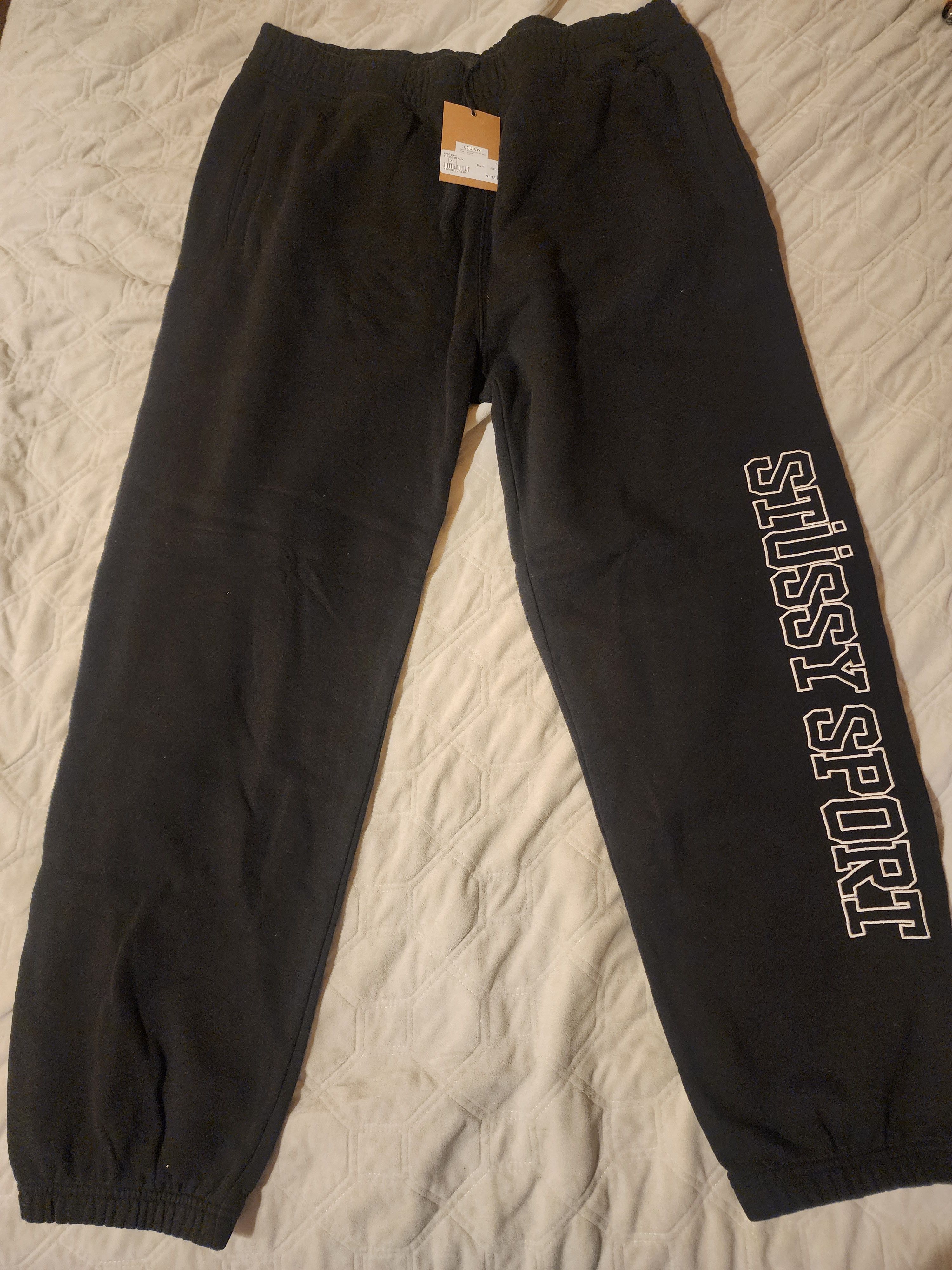 Image of Stussy Sport Sweatpants Size XL in Black, Men's