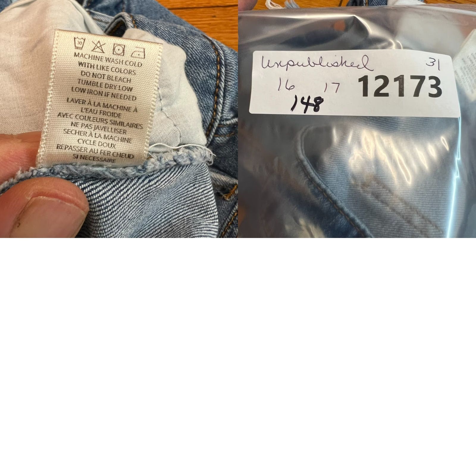 Denime Unpublished Denim Blue Jean Mini Skirt Womens Size 31 Raw Hem 32X17 Size 24" / US 00 / IT 34 - 8 Thumbnail