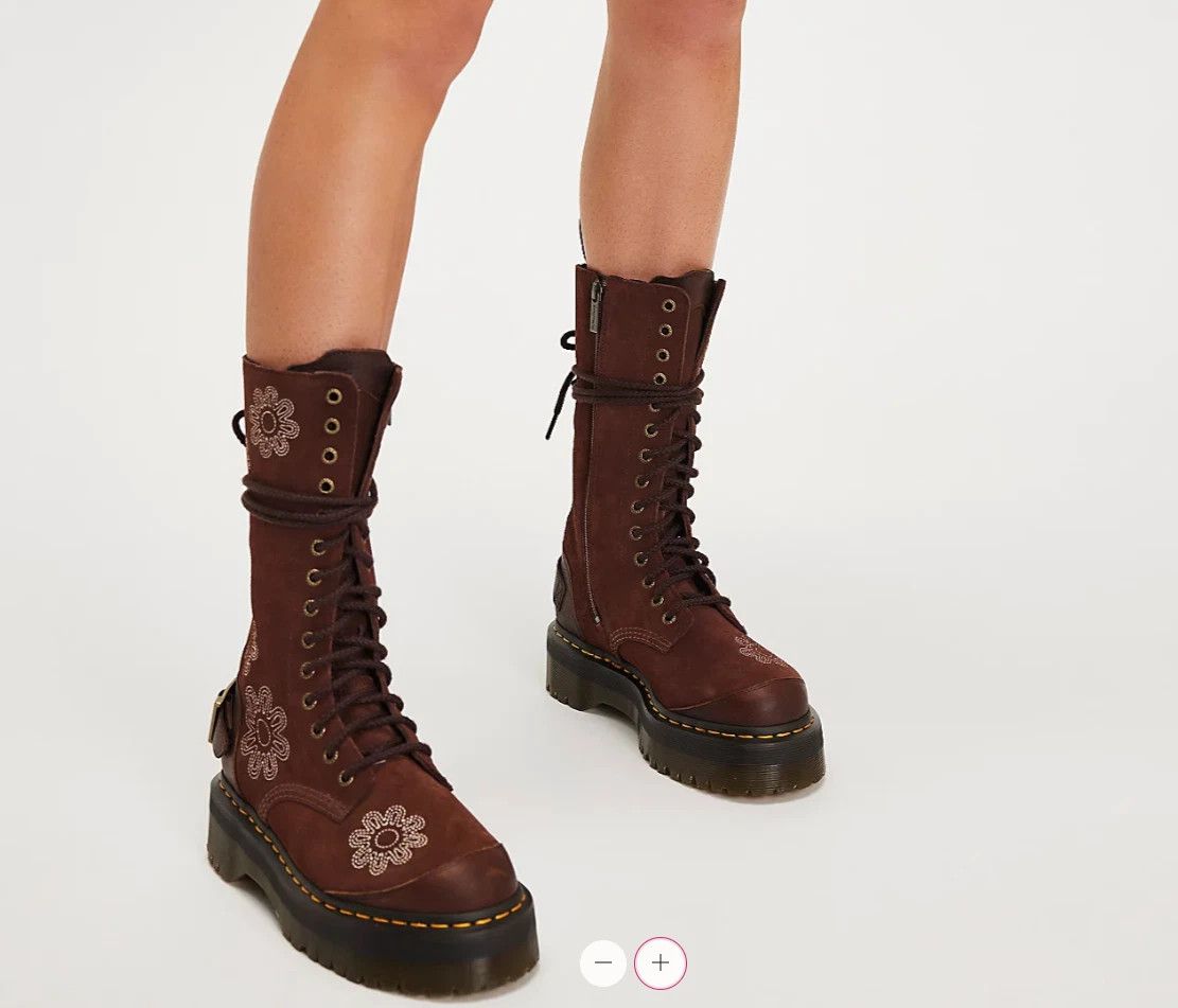 Dr. Martens DR. MARTENS 1B99 DUNNET FLOWER E.H Suede PLATFORM BOOTS Size US 11 / IT 41 - 2 Thumbnail