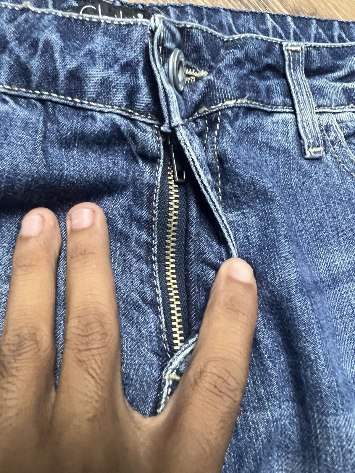 14th Addiction Y2K Italian Shiki Ripped Wide-Leg Denim Jeans (41) Size 26" / US 2 / IT 38 - 7 Thumbnail