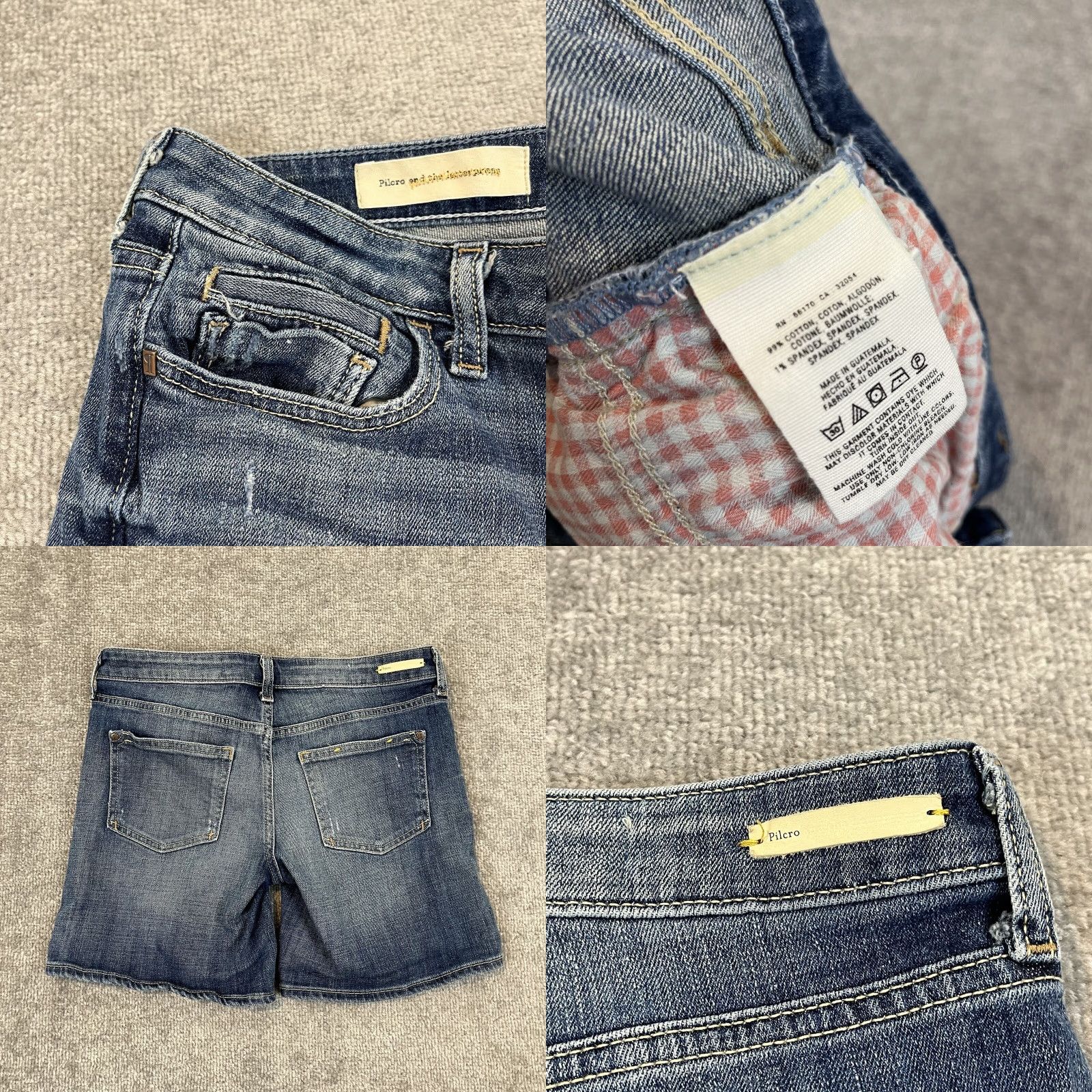 Vintage Pilcro & The Letterpress Shorts Womens Size 26 Denim 30x6.5 STET Fit Jean Blue Regular Mid Rise Button Zipper 5-Pocket Size 26" / US 2 / IT 38 - 8 Thumbnail