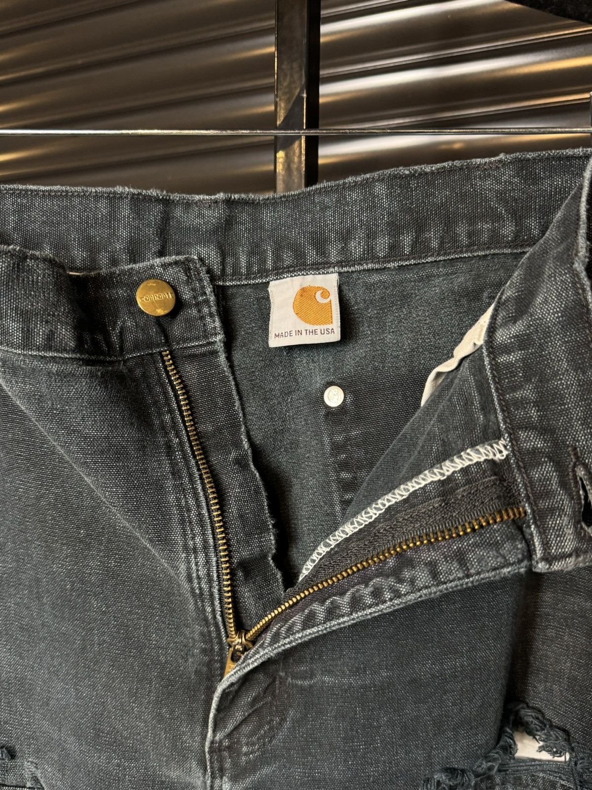 Carhartt × Vintage Vintage Carhartt Black Distressed Double Knees - 34x34 Size US 34 / EU 50 - 7 Thumbnail